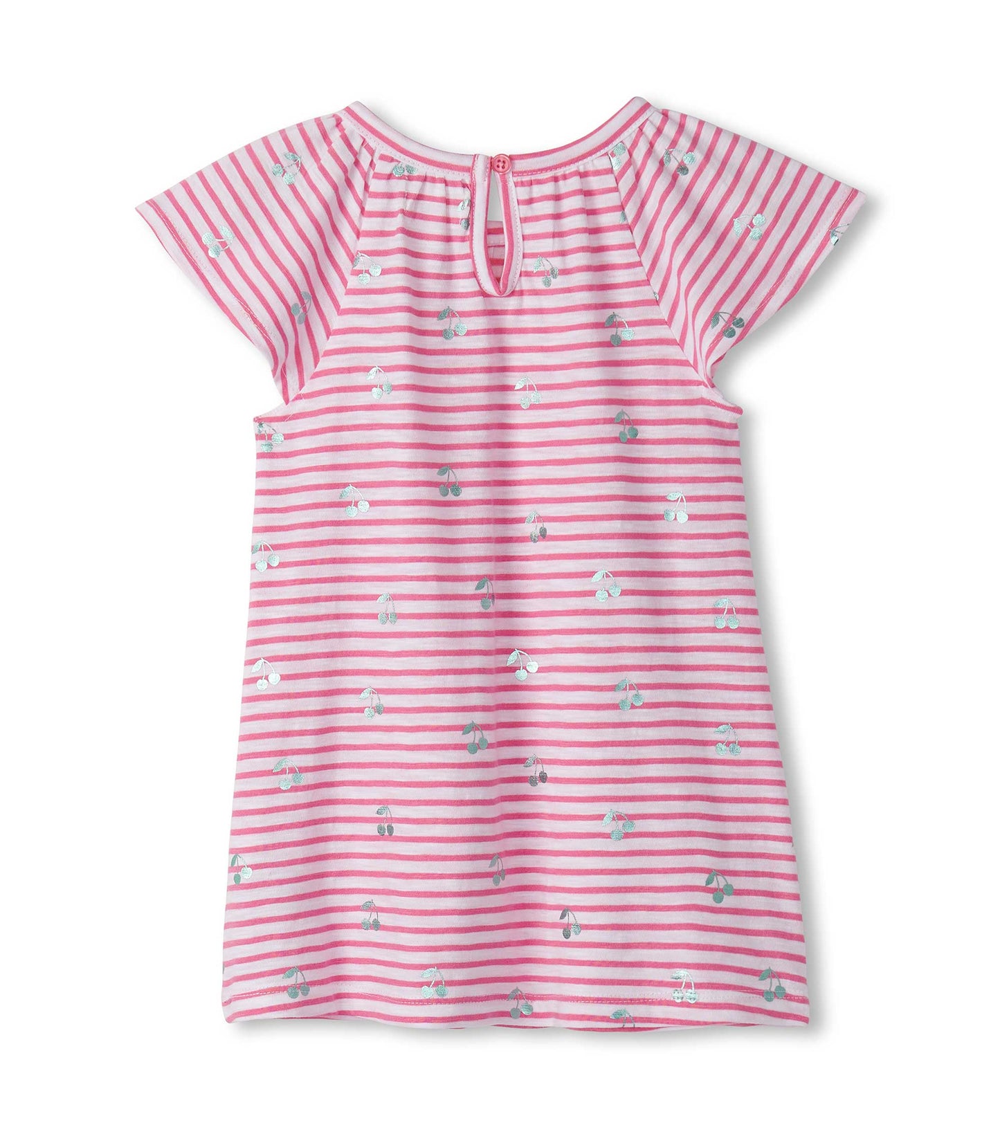 Robe à mancherons flottants raglan – Cerises sur rayures