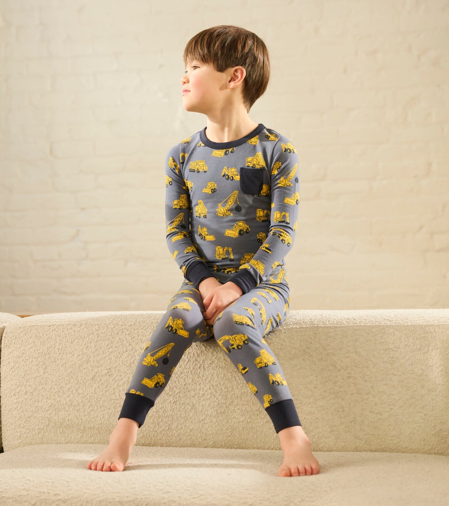 Boys Under Construction Bamboo Pajama Set