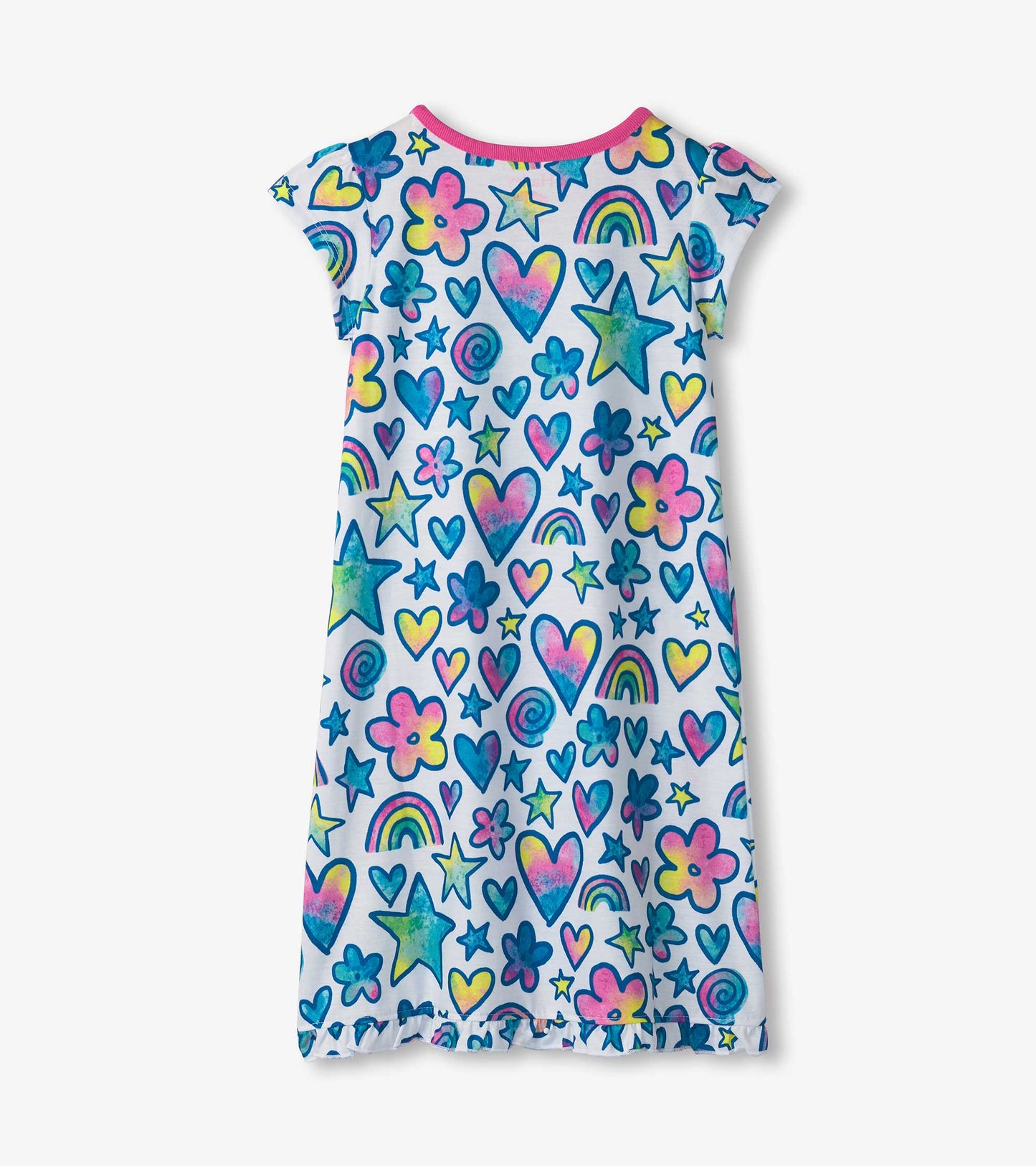Chemise de nuit à ourlet volanté – Dessins aquarelle