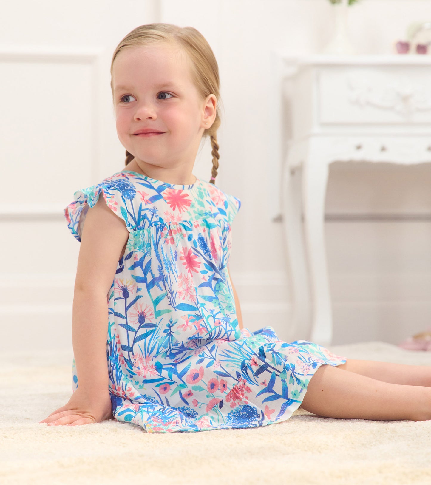 Robe volantée pour bébé et bambin – Fleurs sauvages