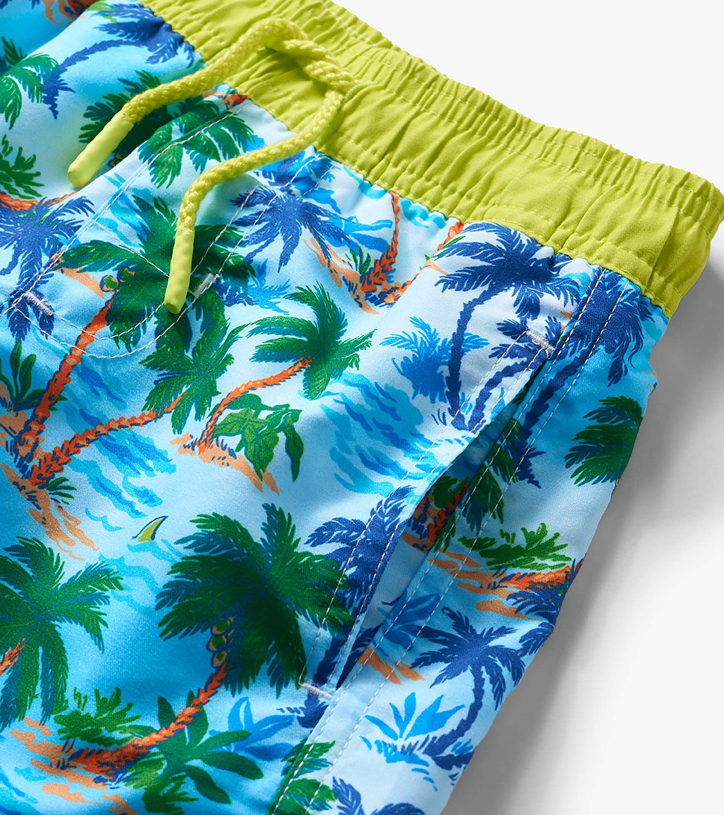 Boys Tropical Palm Swim Trunks