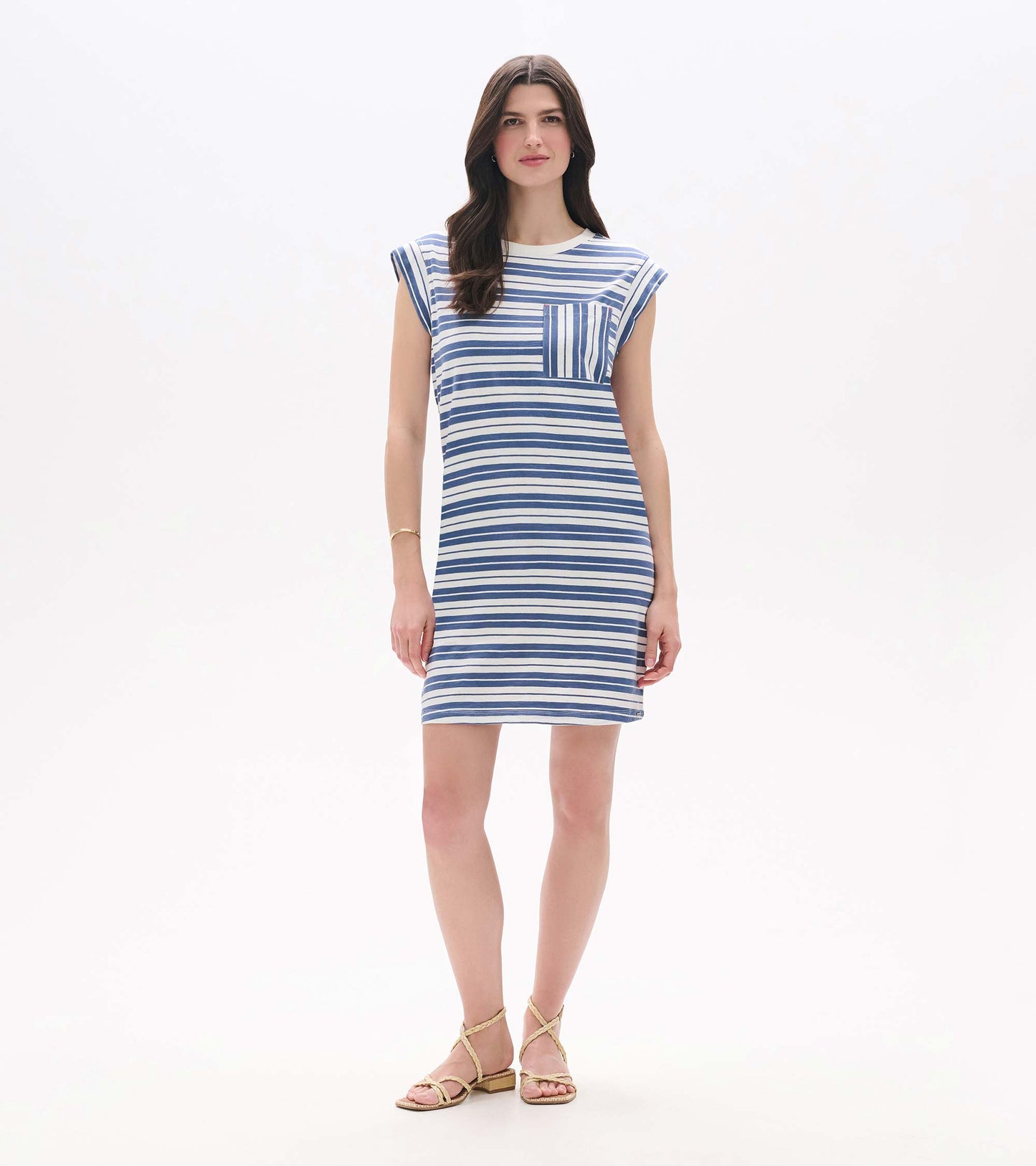 Robe t-shirt avec poche – Horizons bleus