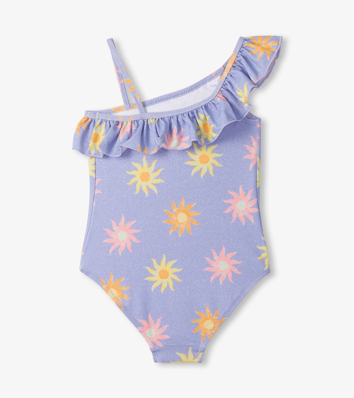 Girls Lavender Sunshine One-Shoulder Swimsuit