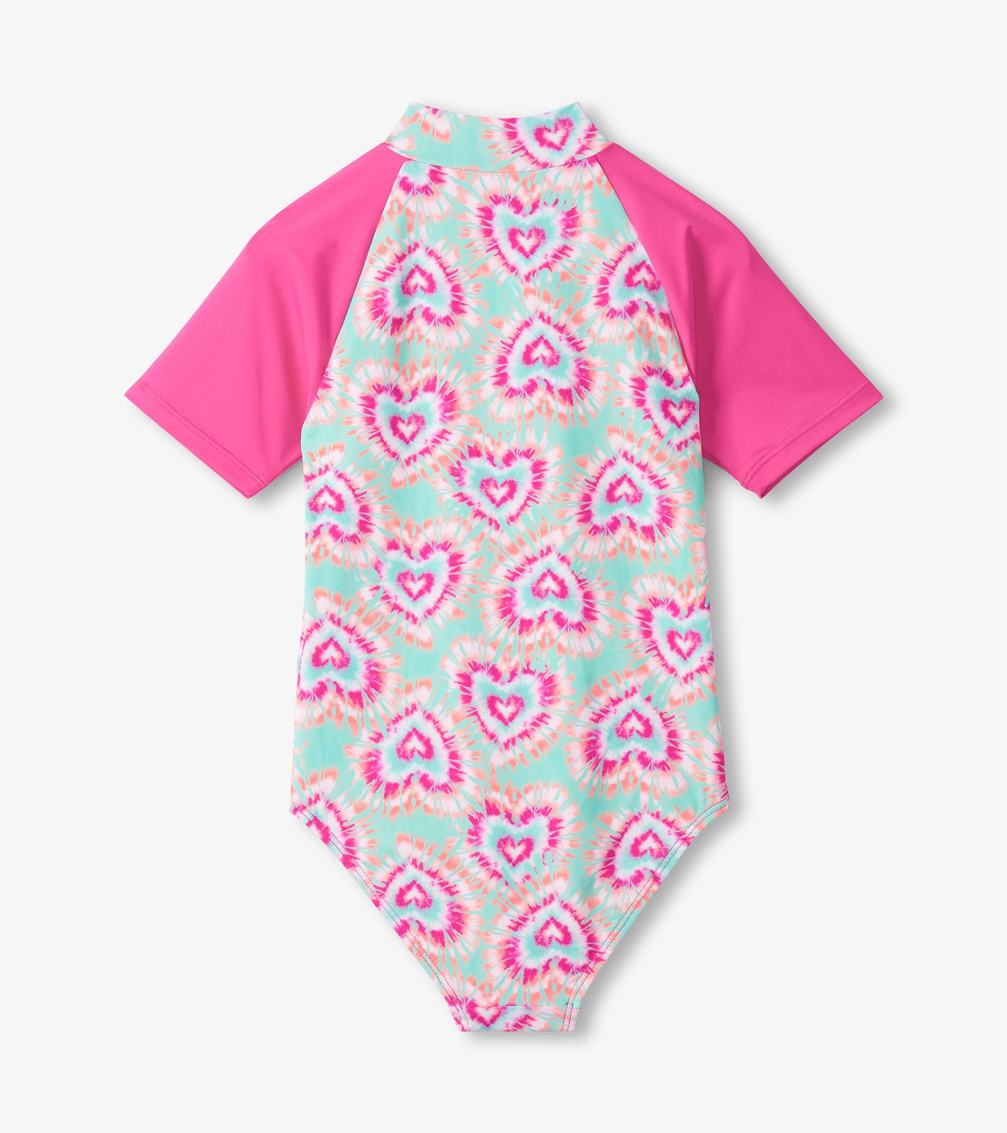 Girls Hearts One-Piece Rashguard Swimsuit