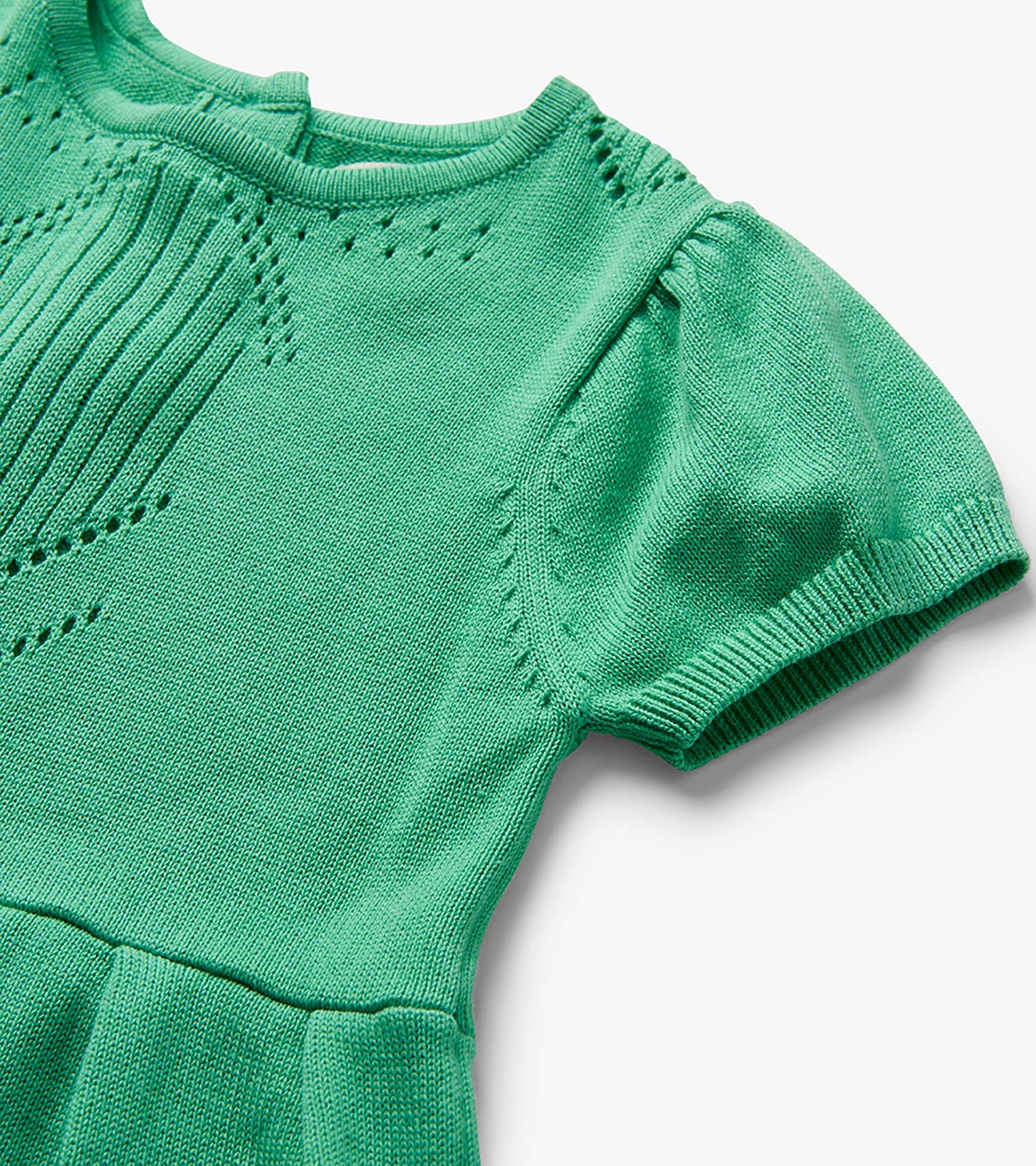 Robe en tricot pointelle – Vert de Neptune