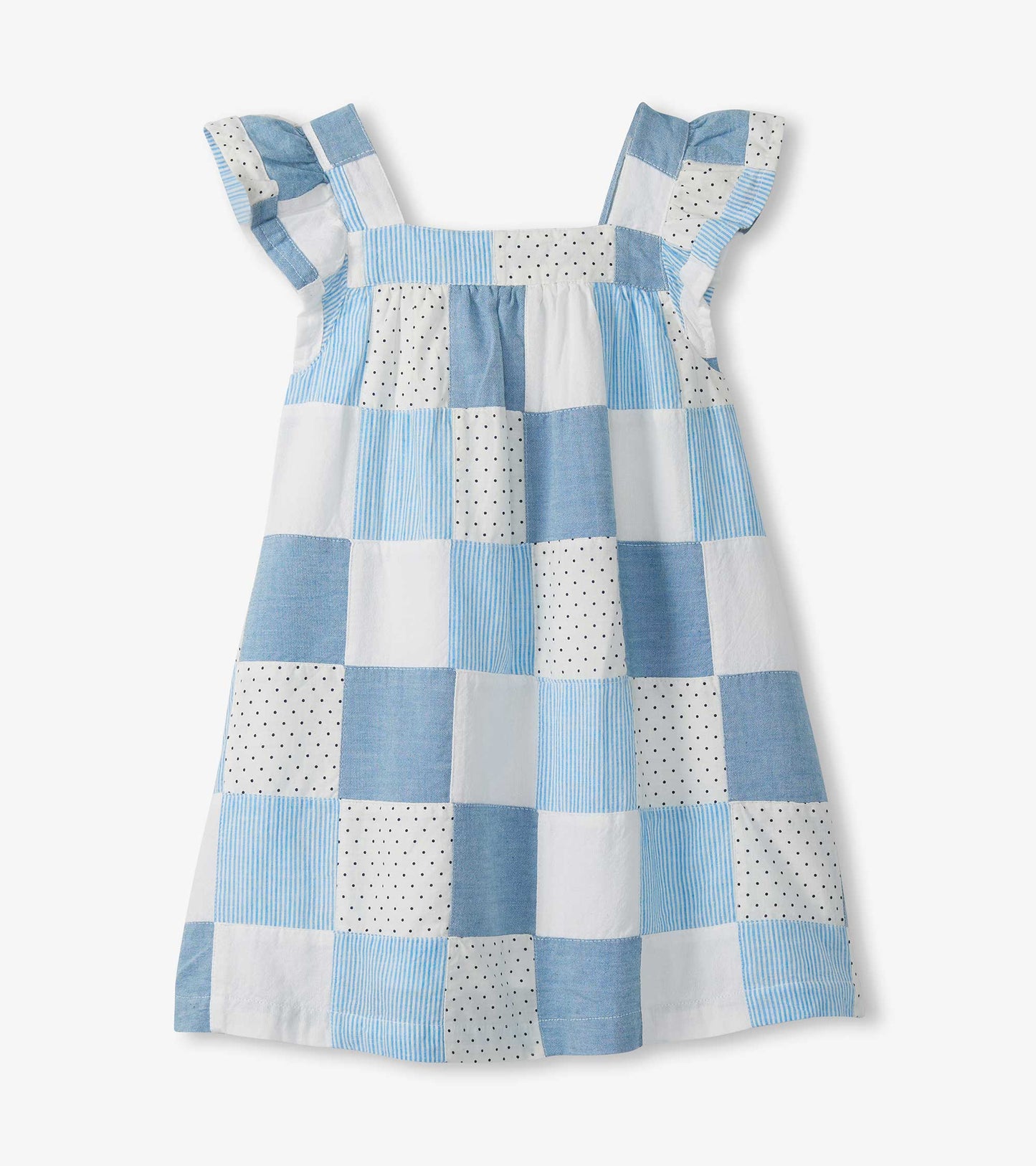 Robe bouffante à mancherons flottants – Pièces de chambray