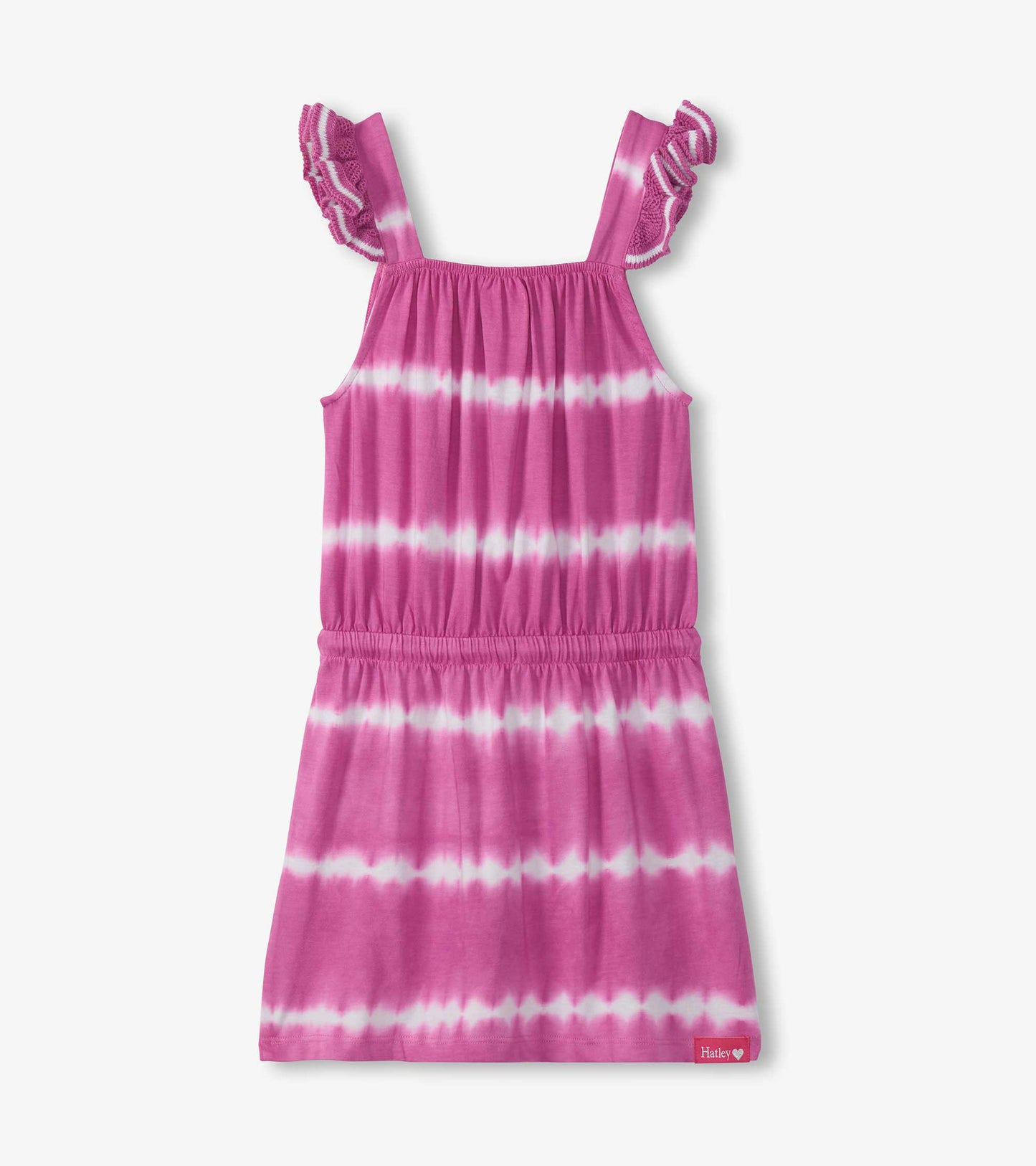 Robe à volants crochetés – Nuances pourpres teintes par nœud