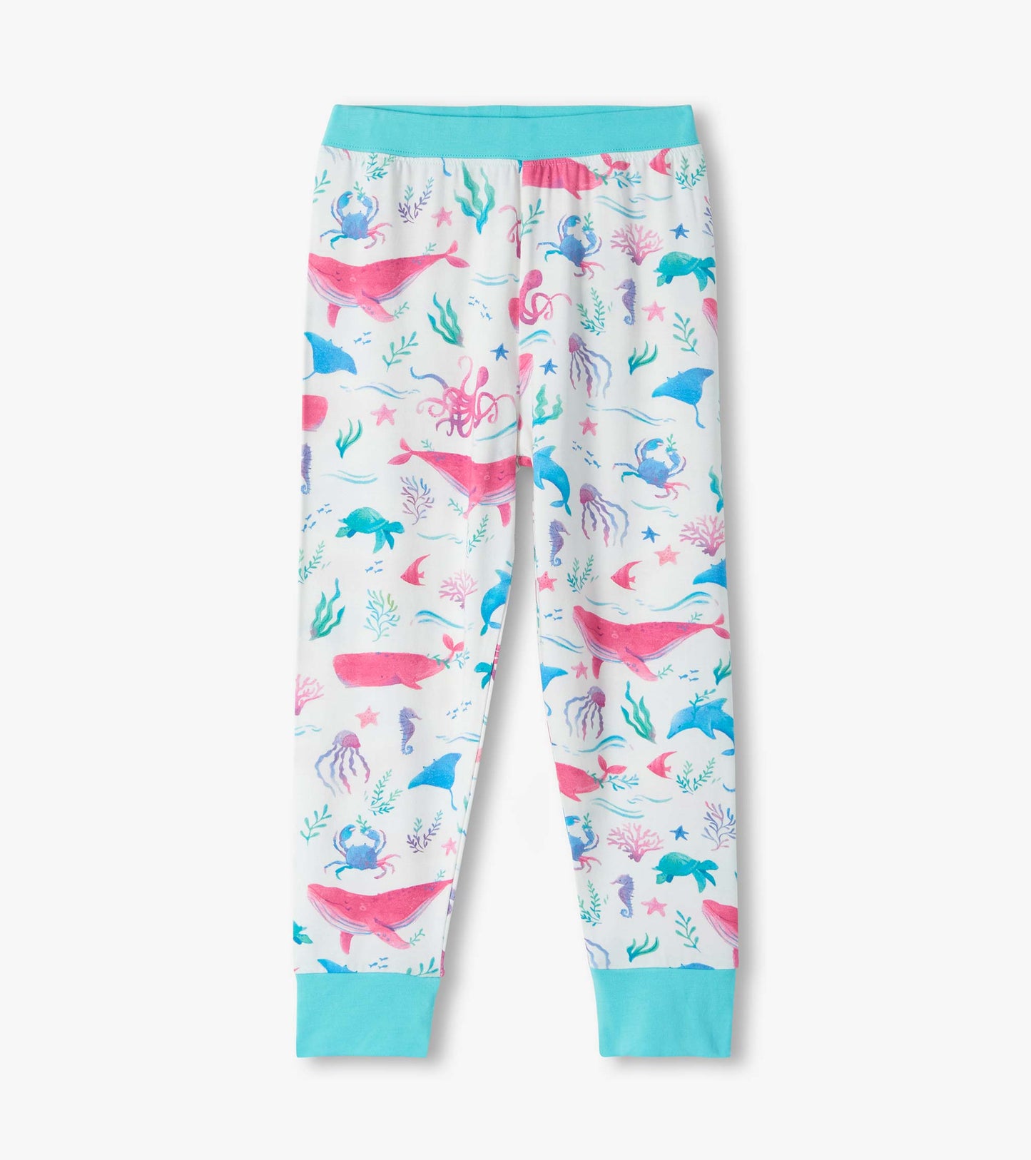 Girls Painted Sealife Bamboo Pajama Set