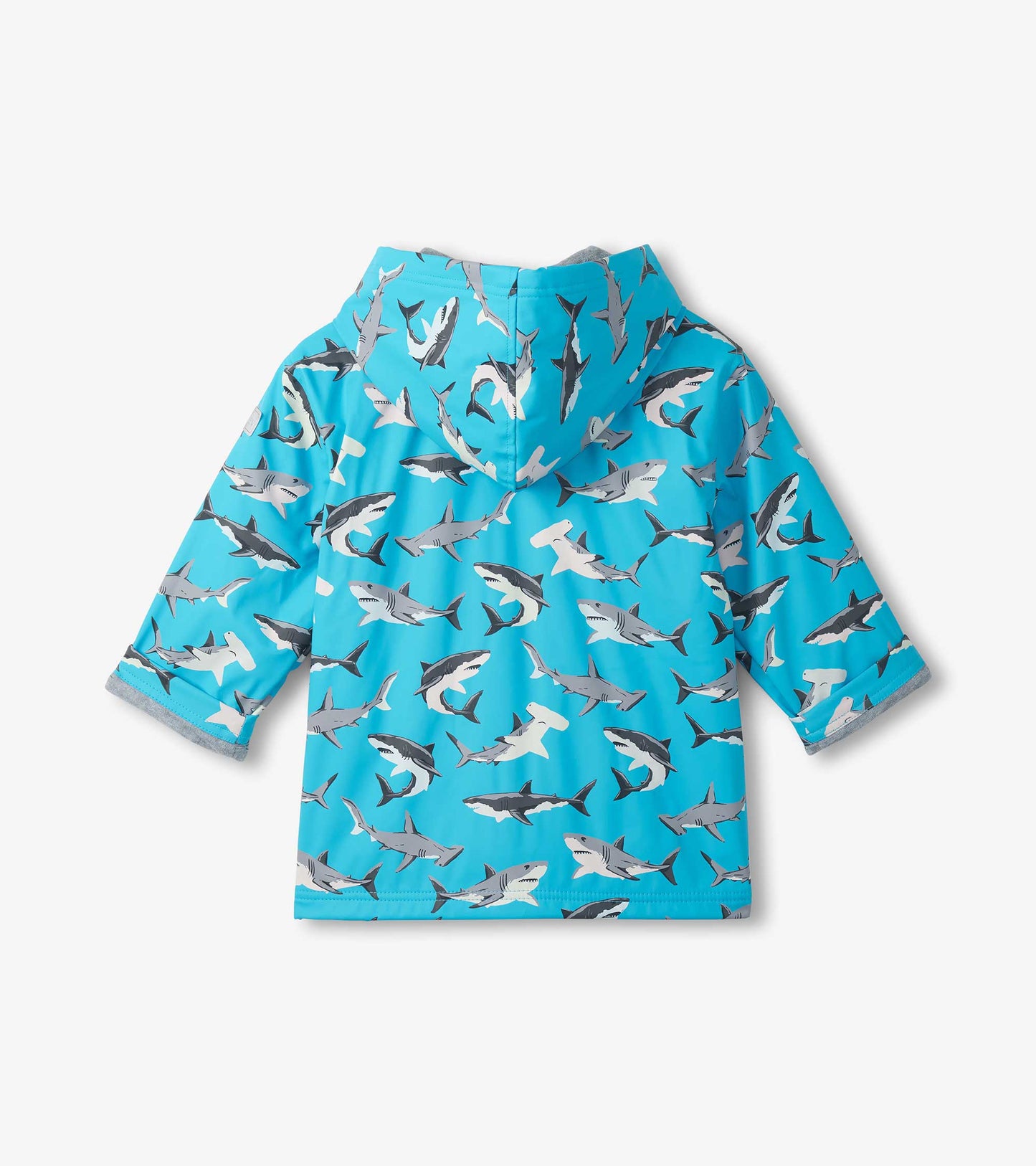Boys Colour Changing Shark Party Zip-Up Rain Jacket