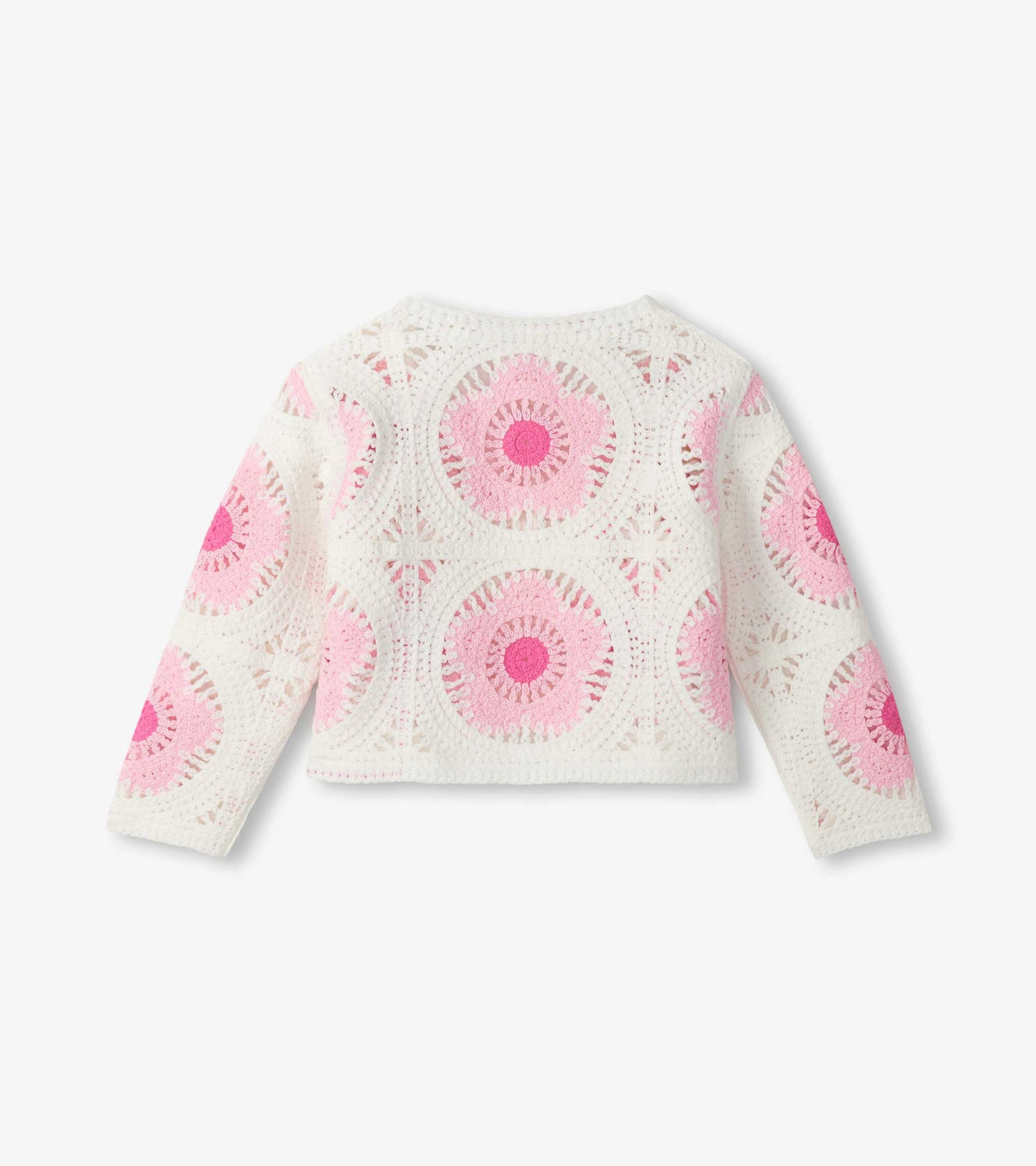 Baby & Toddler Girls Pink & Cream Flower Crochet Cardigan