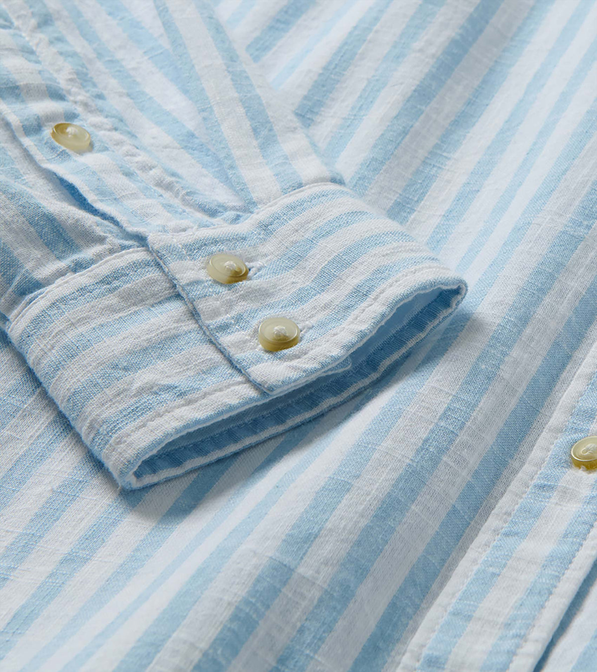 Chemisier boutonné décontracté – Rayures bleu cachemire