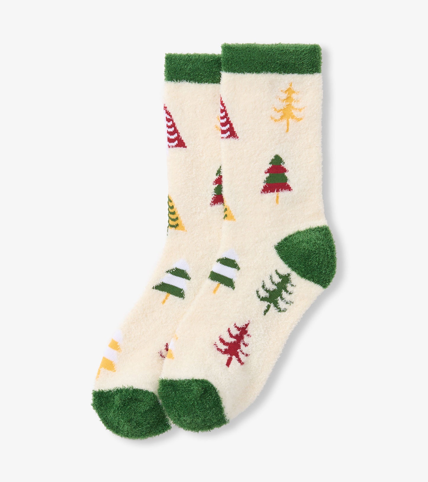 Chaussettes duveteuses – Sapins colorés