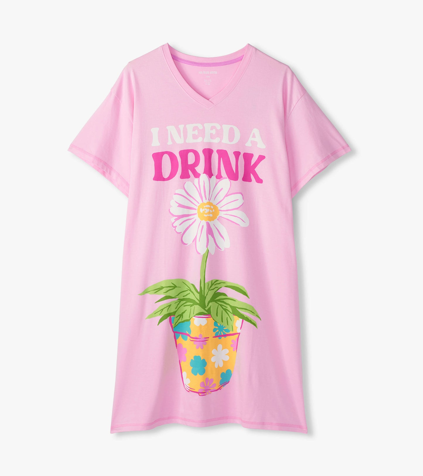 Chemise de nuit pour femme – Fleur en pot « I Need A Drink »