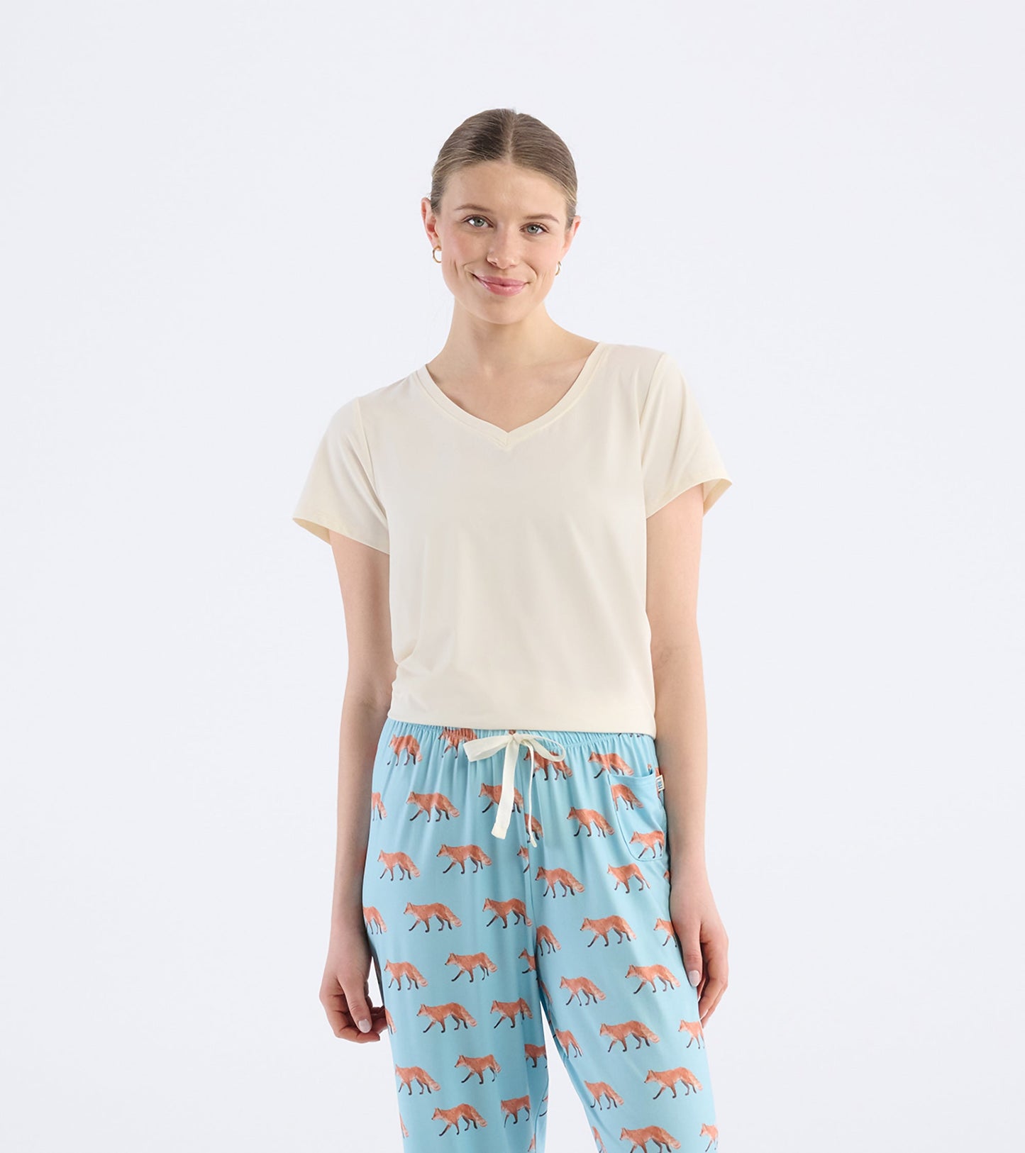 Women's Cream V-Neck T-Shirt