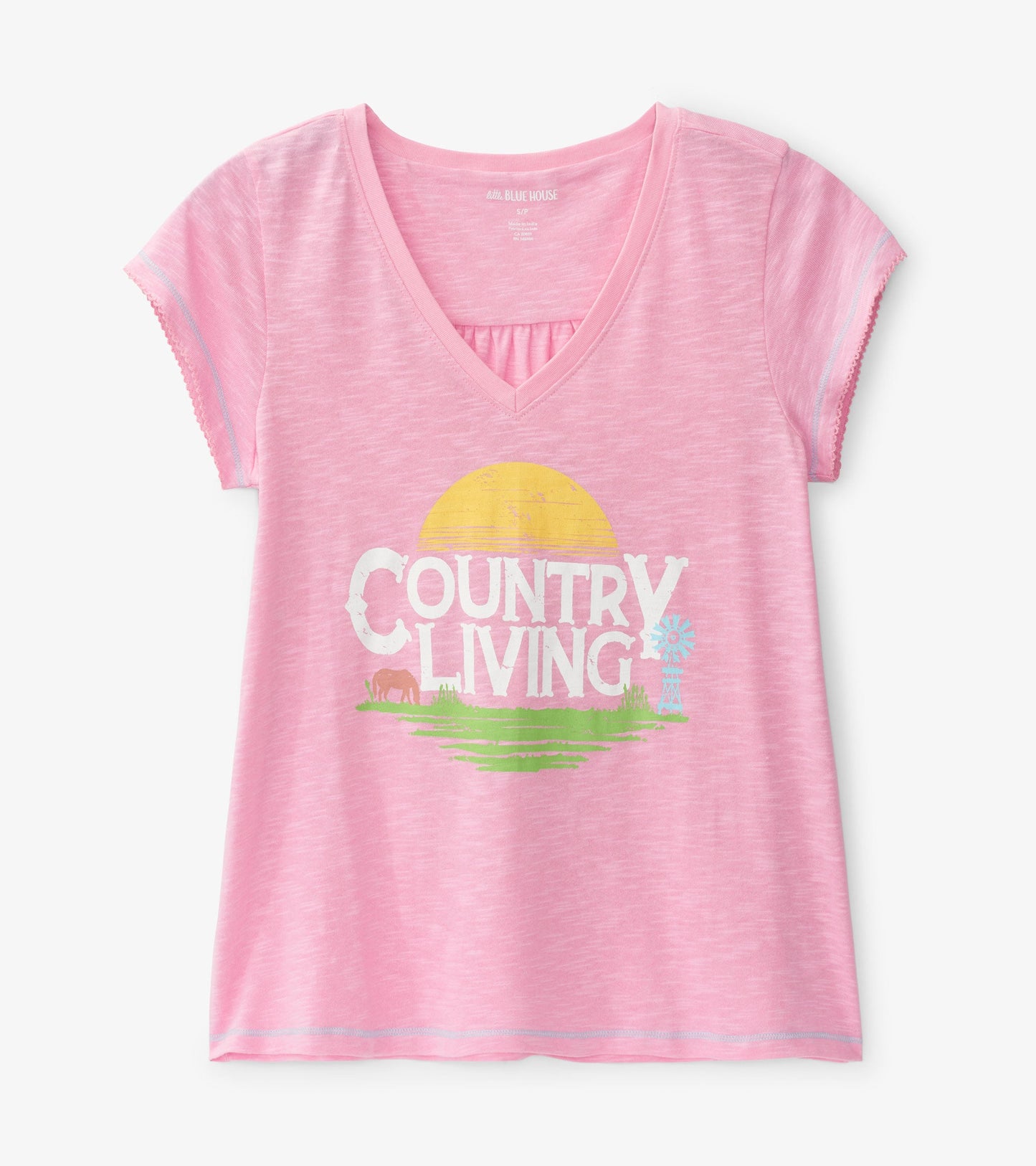 T-shirt à encolure en V pour femme – Vie de campagne