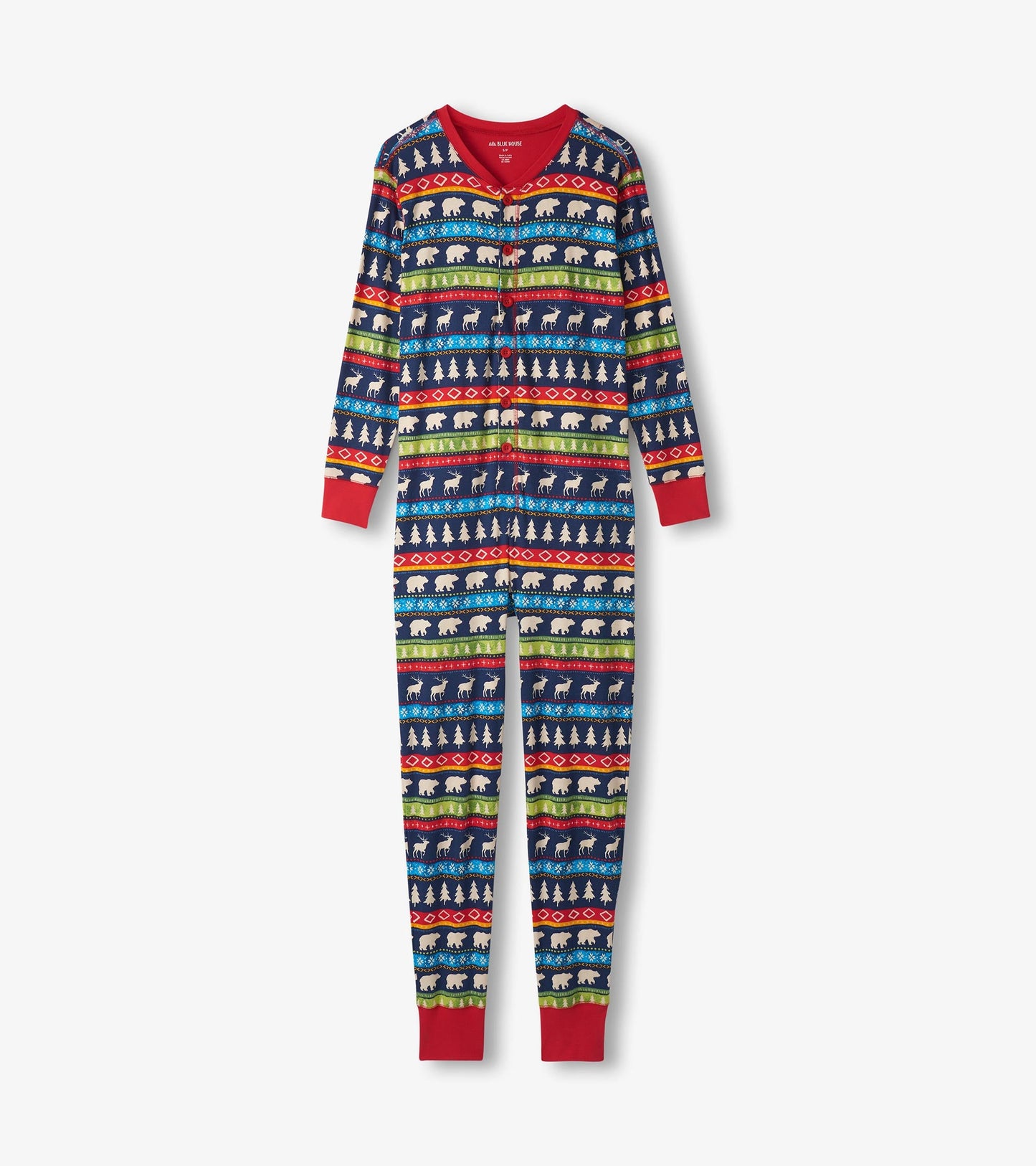 Combinaison pour adulte – Motif Fair Isle bleu marine