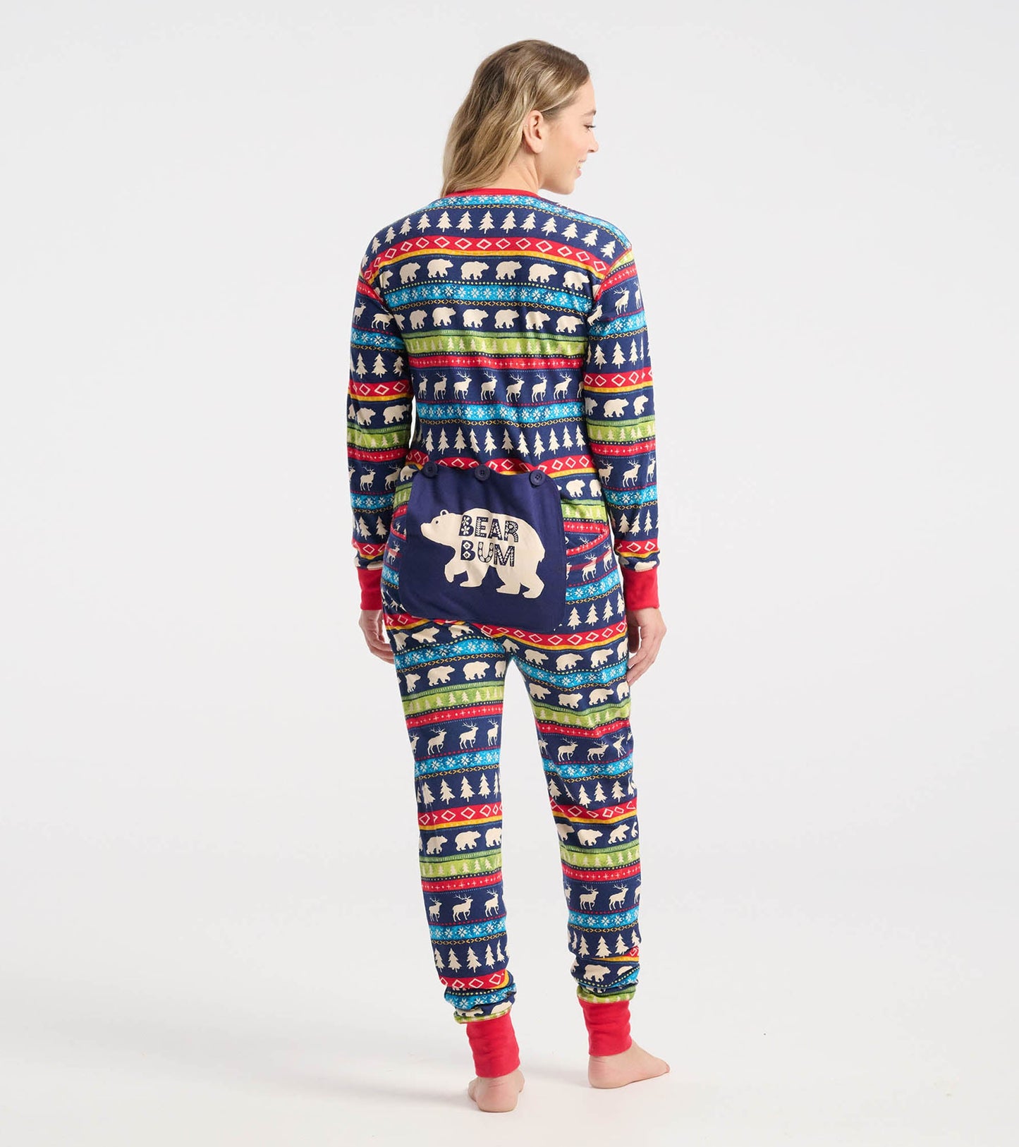 Combinaison pour adulte – Motif Fair Isle bleu marine