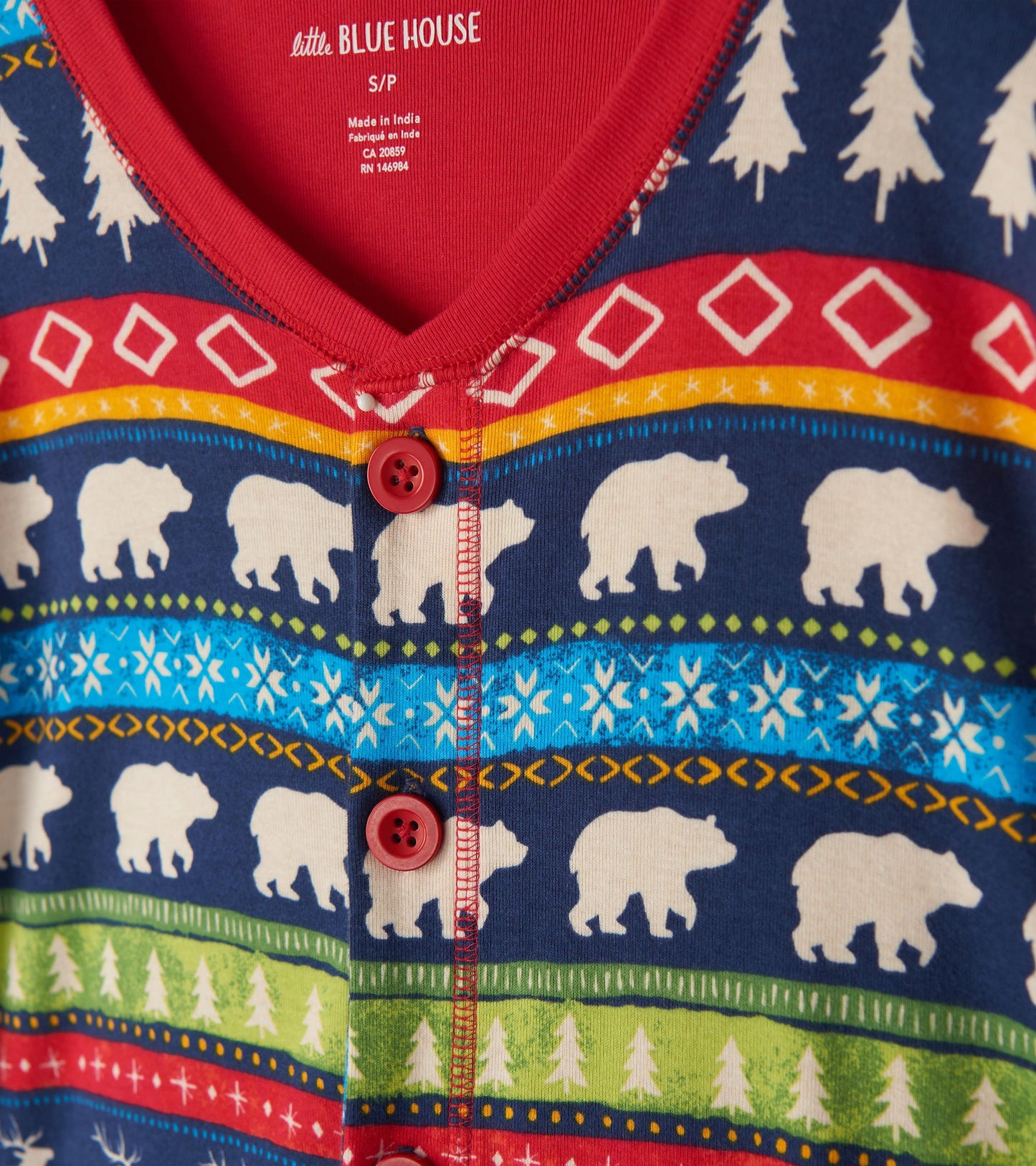 Combinaison pour adulte – Motif Fair Isle bleu marine