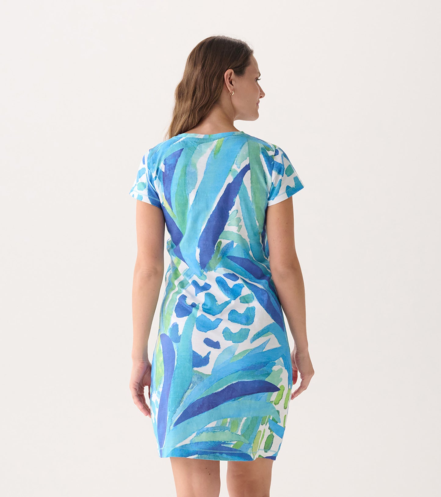Robe t-shirt à encolure ronde – Ananas peints