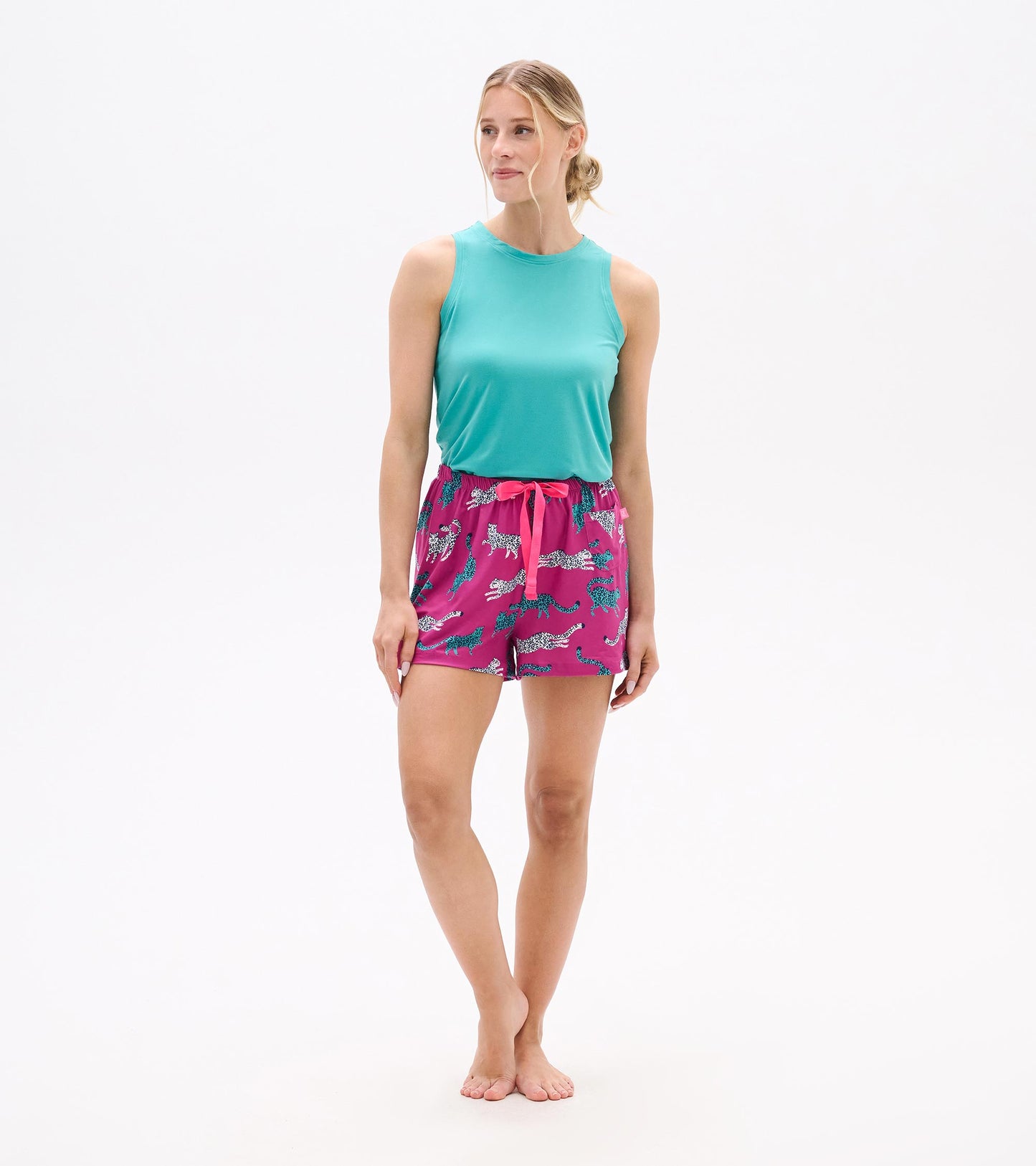 Women's Cheetah Polyknit Pajama Shorts