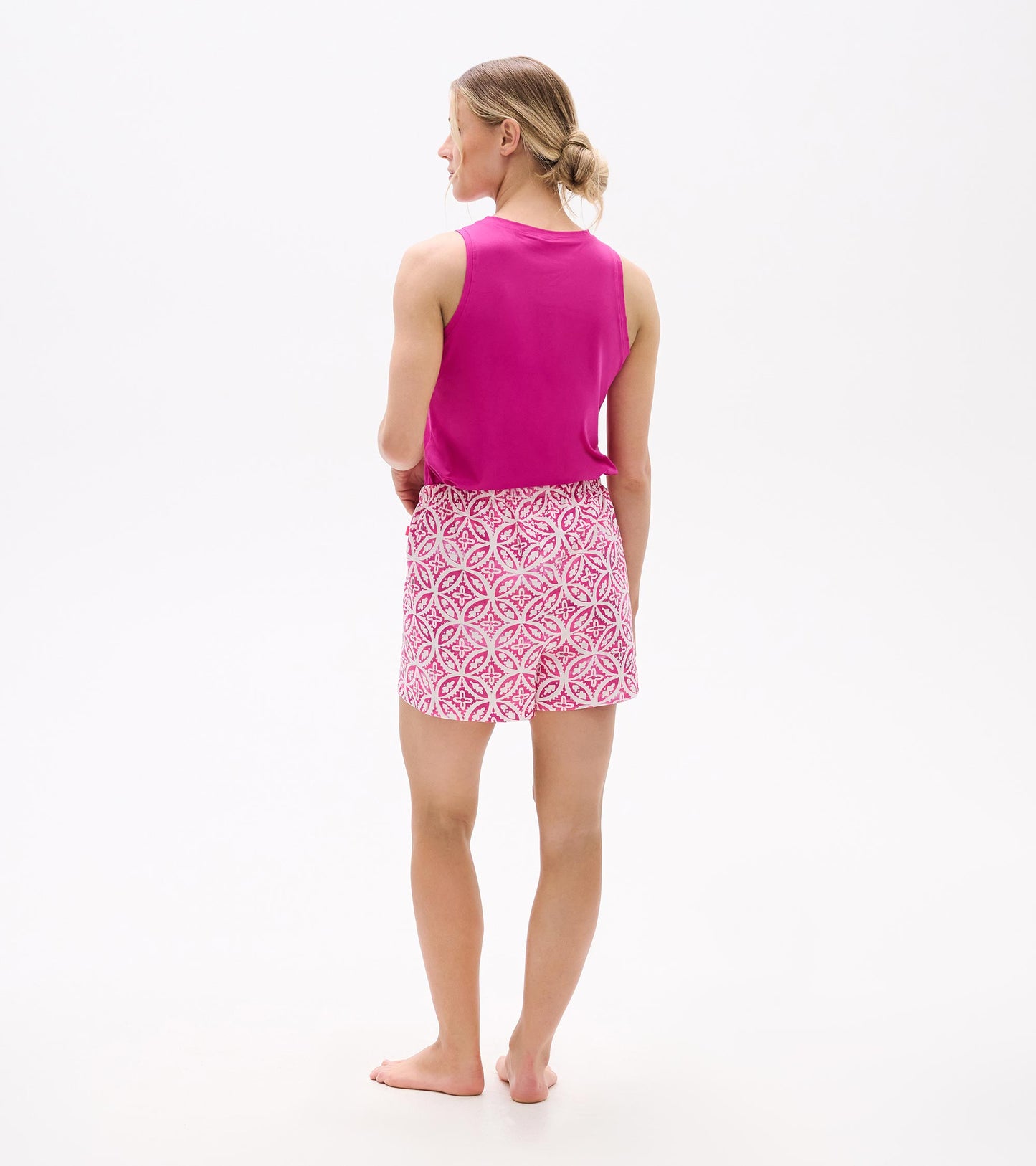 Women's Pink Lotus Polyknit Pajama Shorts