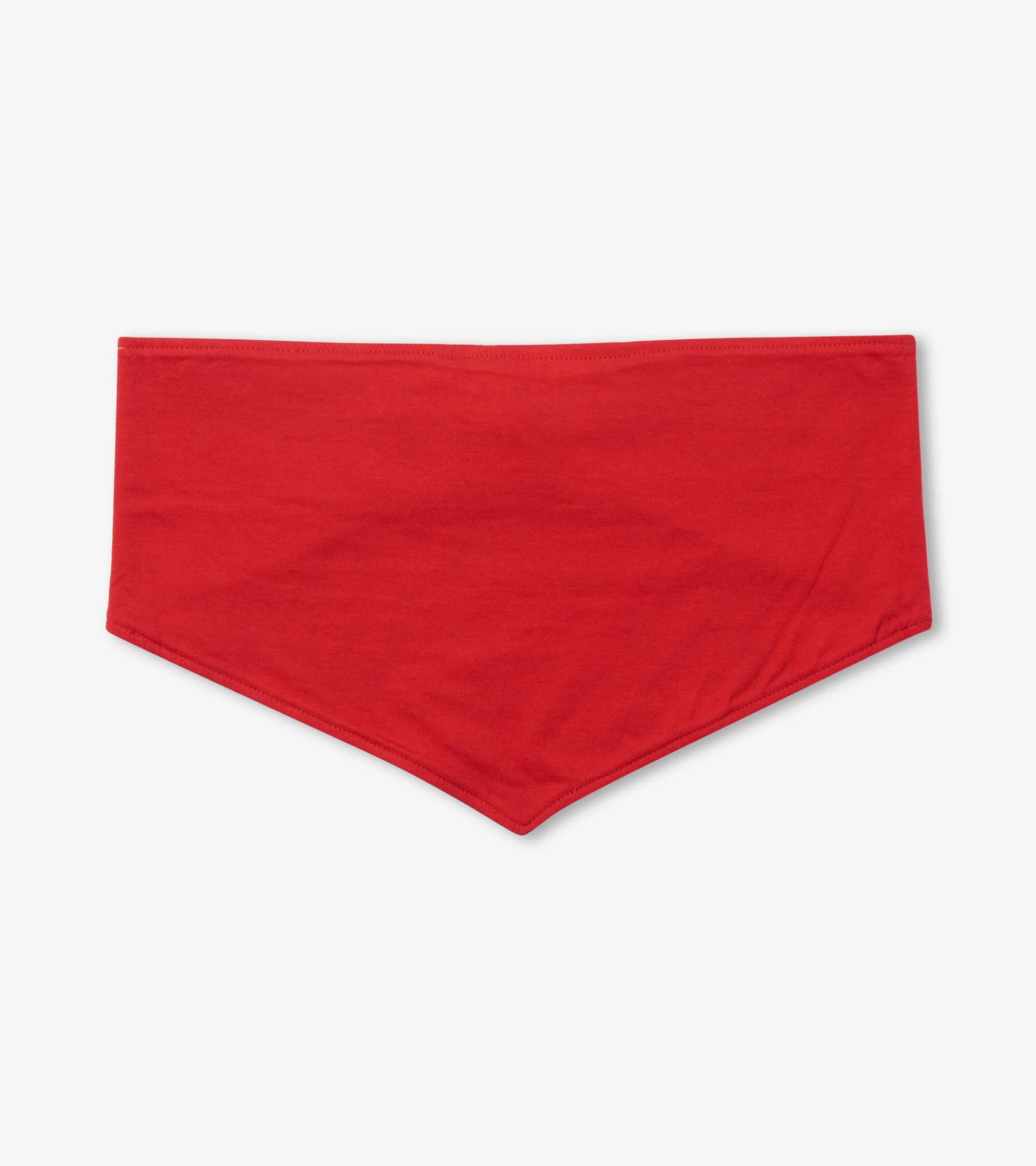 Red reversible dog bandana with a triangular shape, made from soft fabric, suitable for small to extra-large dogs.