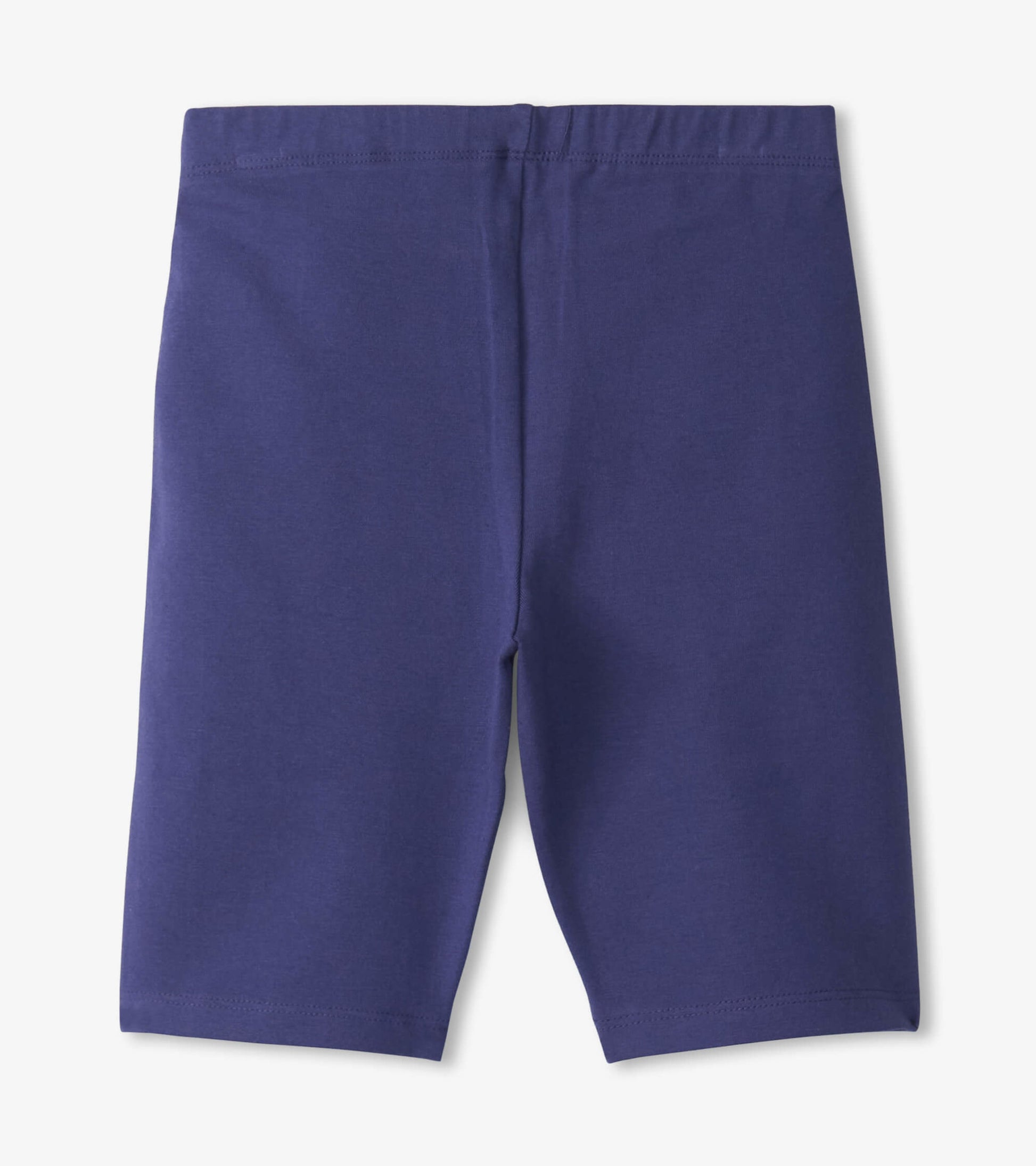 Navy bike shorts made of soft material, featuring a comfortable elastic waistband and a fitted design.