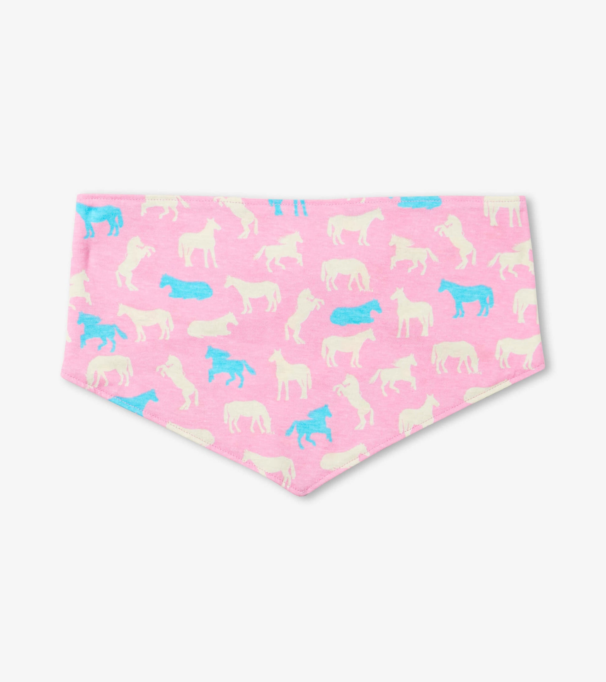 Reversible dog bandana in pink with white and blue animal silhouettes, suitable for various sizes.