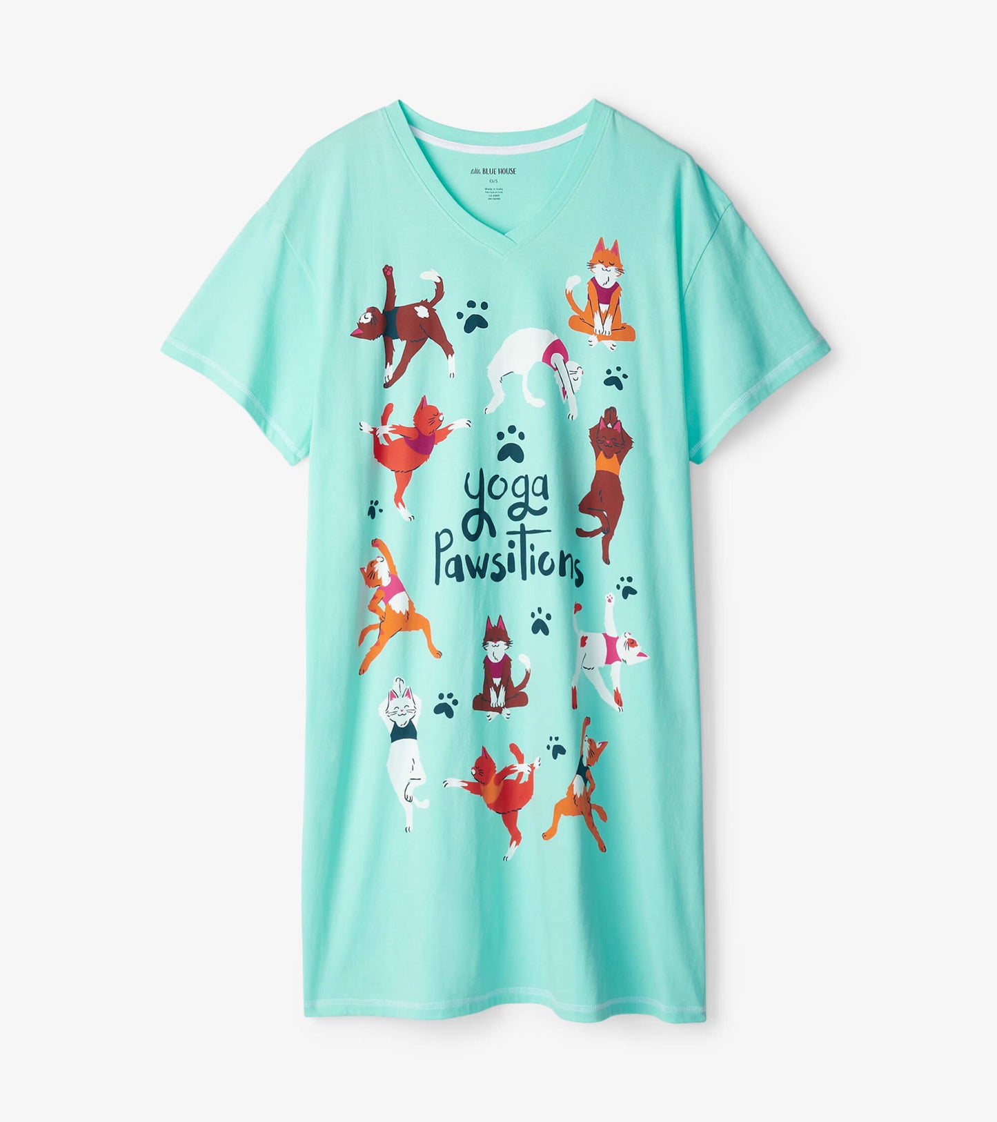 Chemise de nuit pour femme – Chats « Yoga Pawsitions »