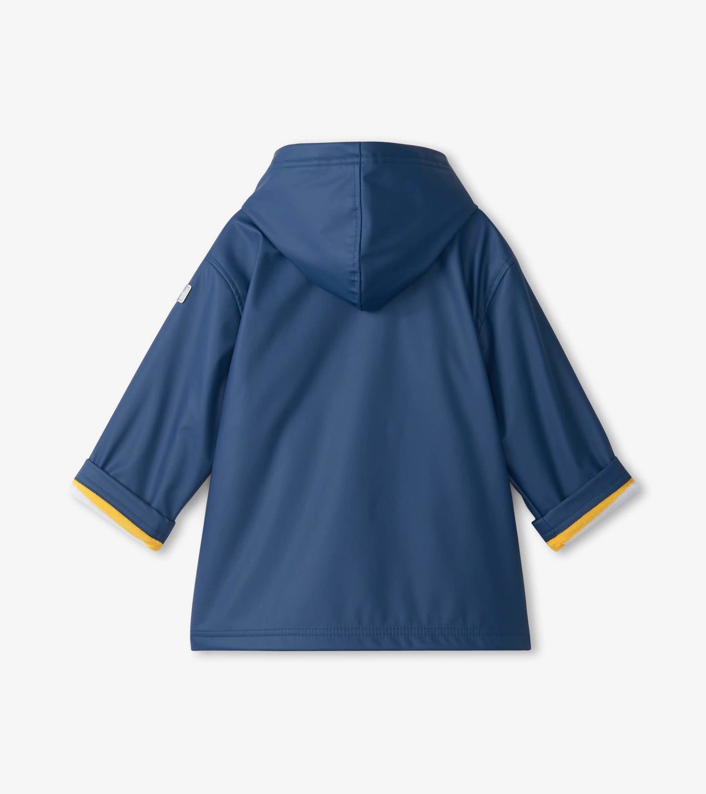 Manteau de pluie pour enfant – Bleu marine et rayures jaunes