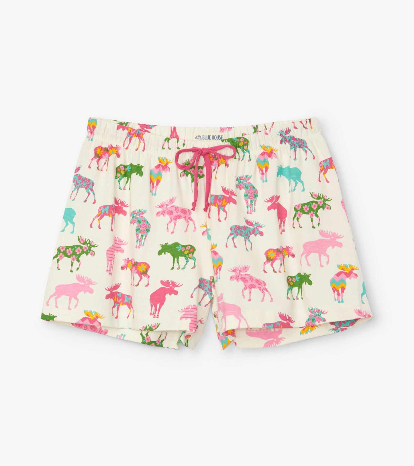 Patterned Moose Women's Cotton Sleep Shorts