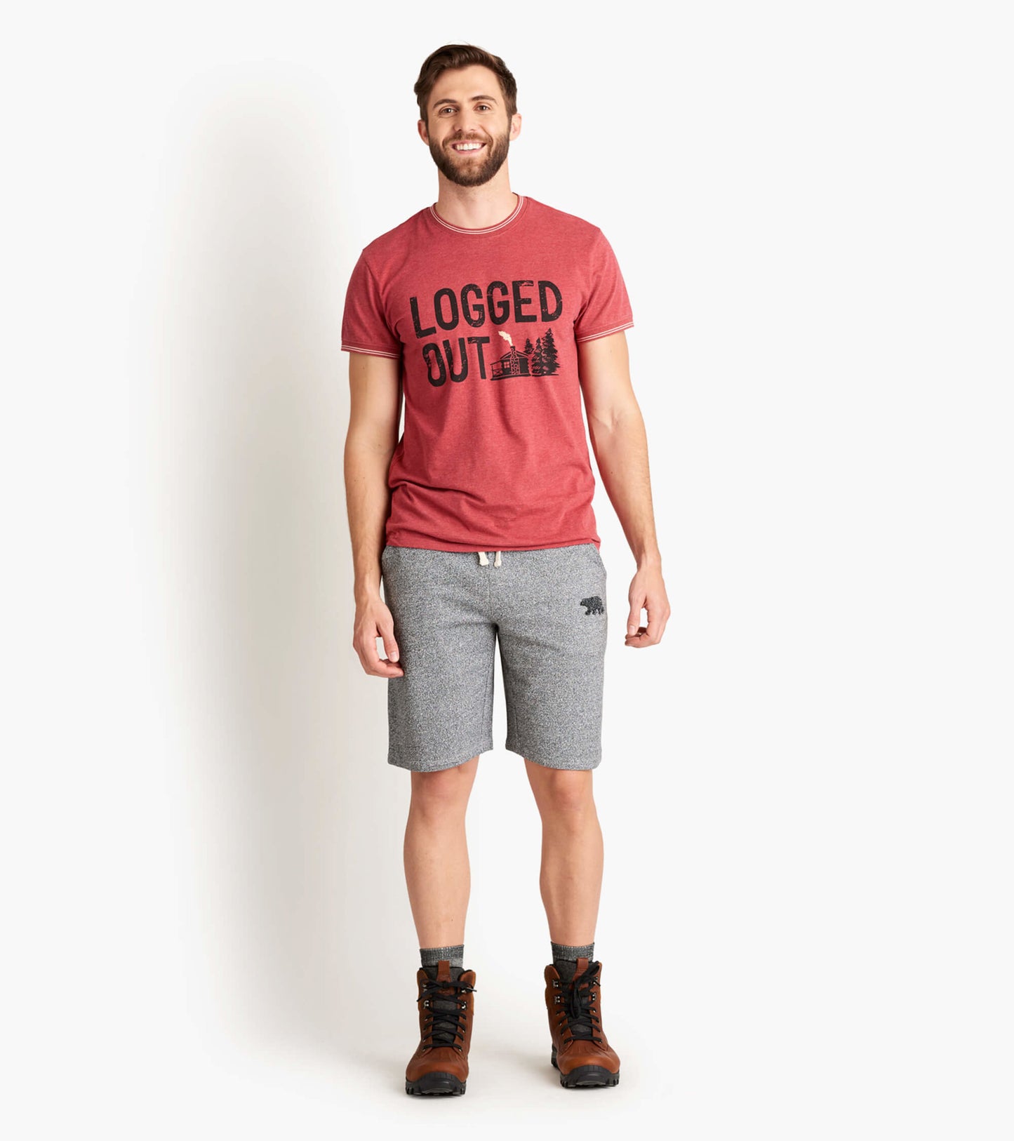 Short pour homme collection Heritage – Ours sur gris jaspé