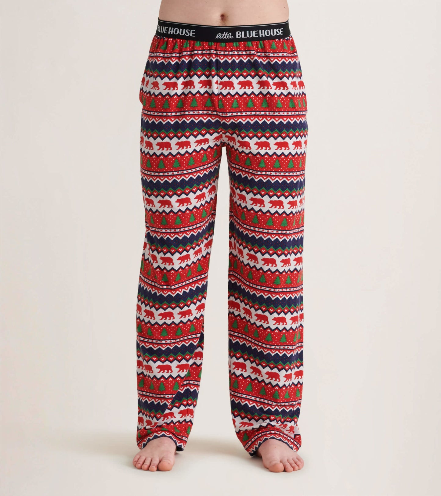 Pantalon de pyjama en jersey pour homme – Ours sur motif Fair Isle