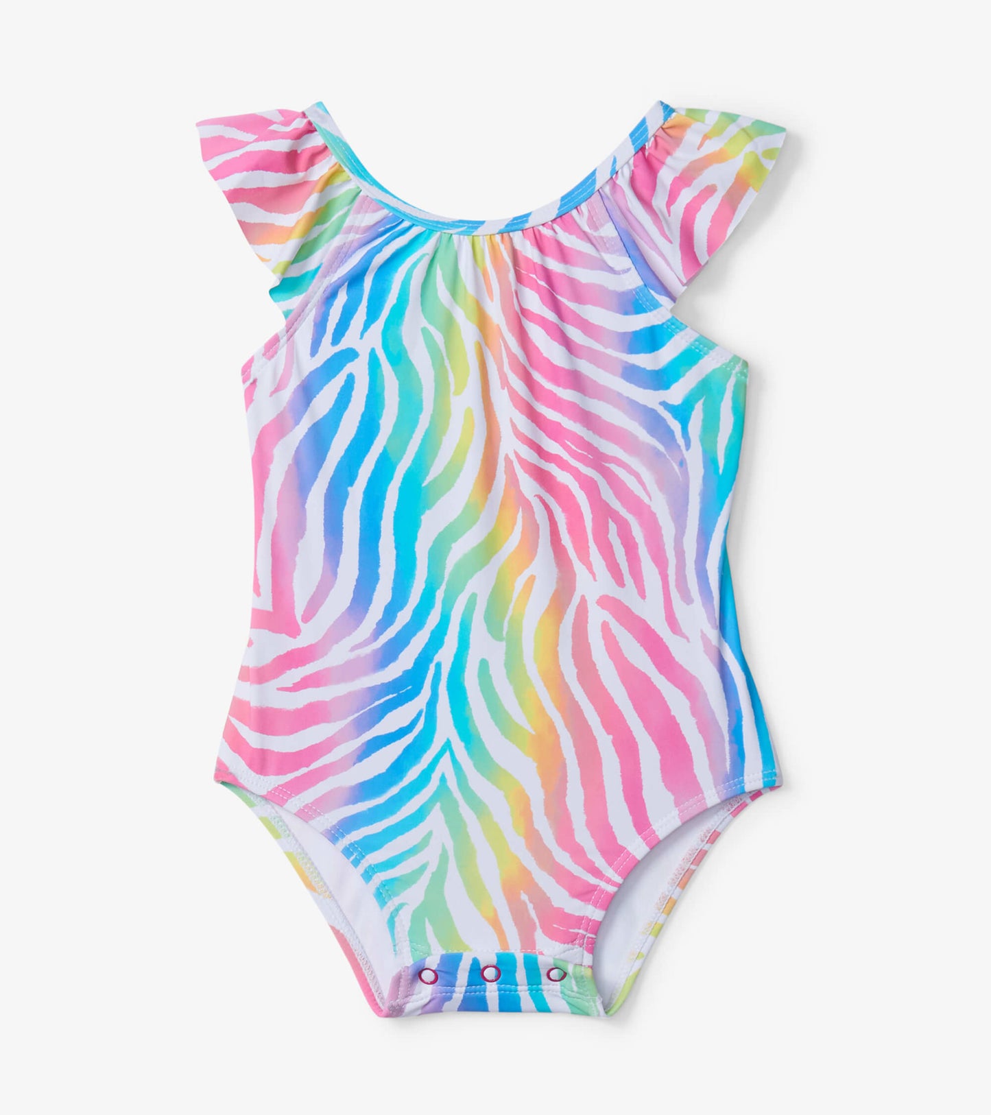 Maillot de bain à volants pour bébé – Zébrures arc-en-ciel