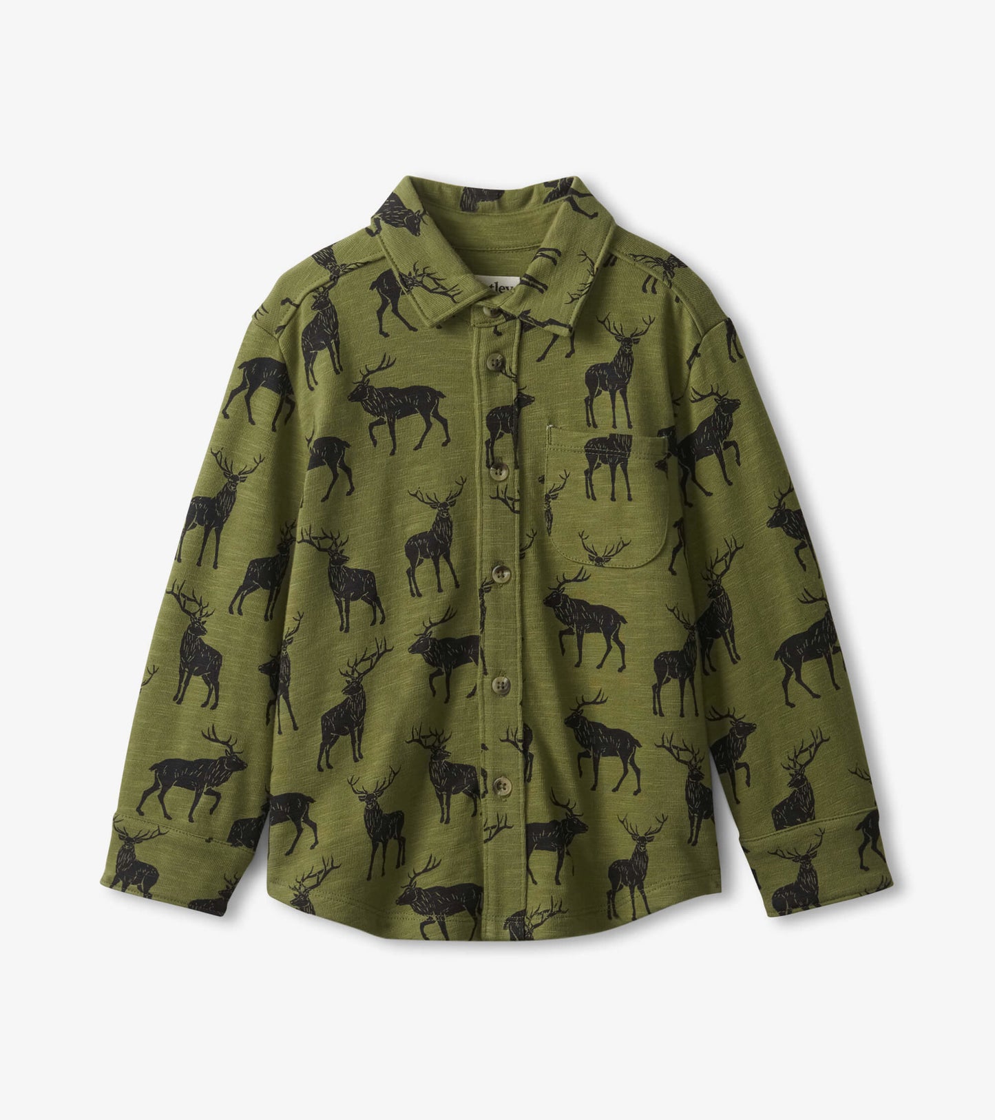 Chemise boutonnée en jersey – Wapitis majestueux