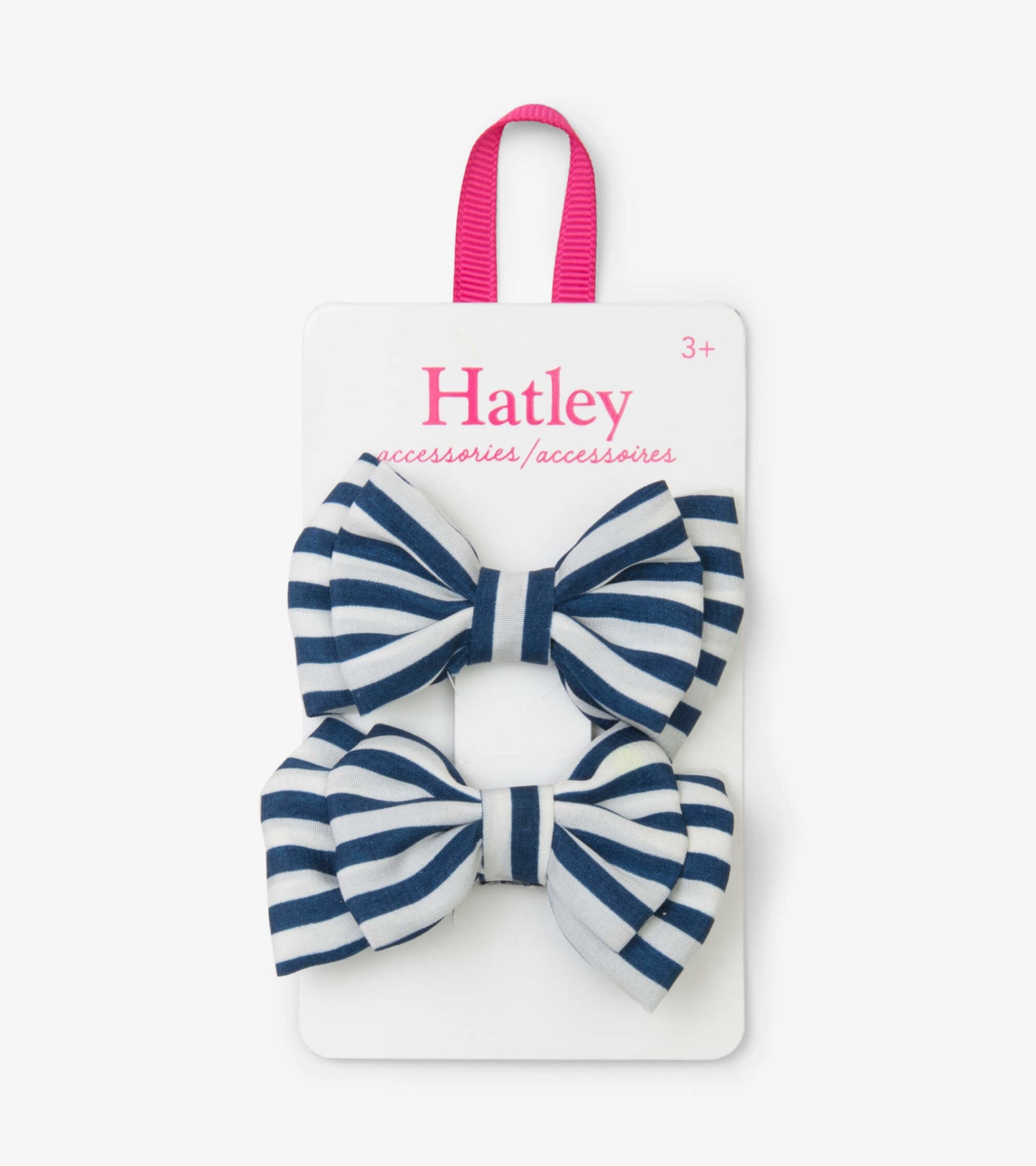 Barrettes à boucle – Rayures bleu marine