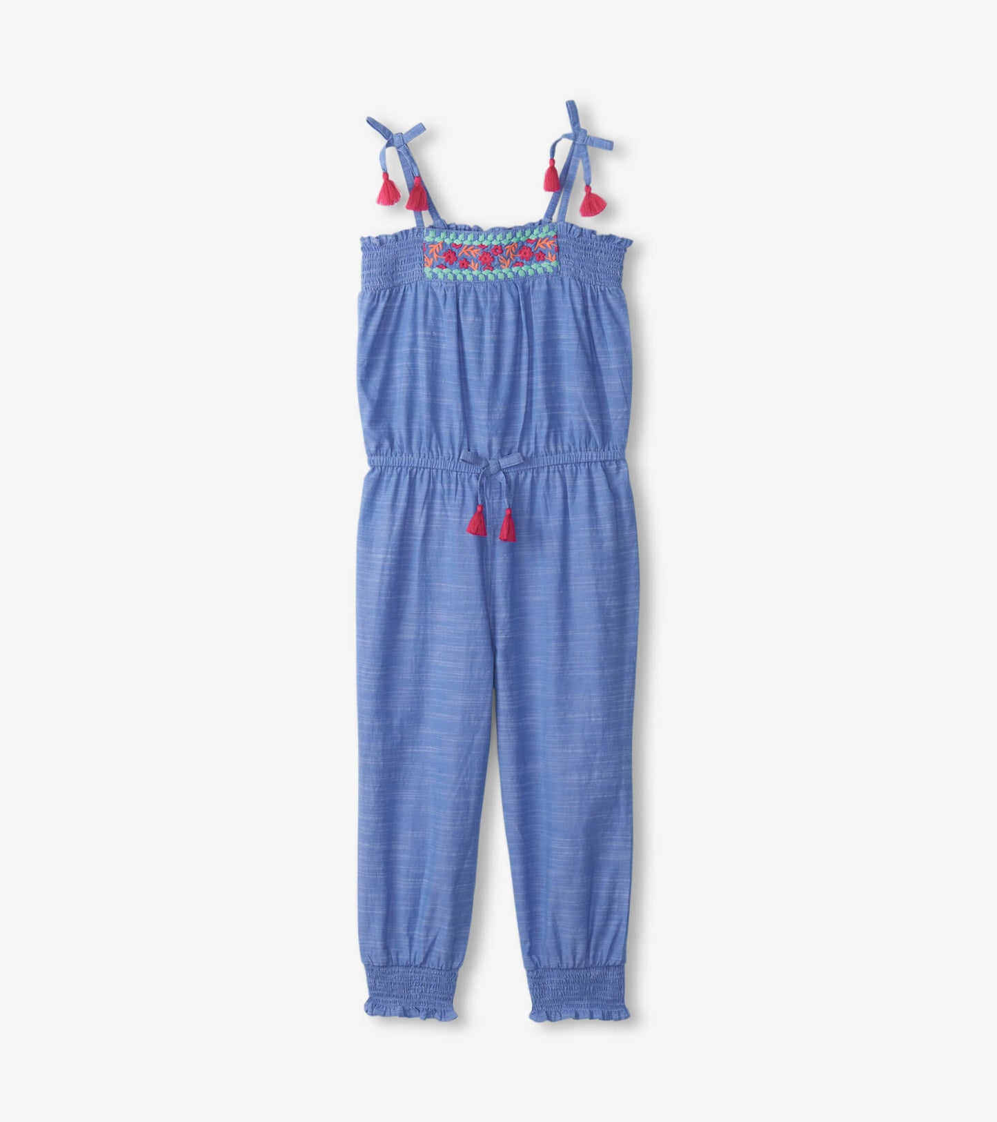 Combipantalon froncé en chambray