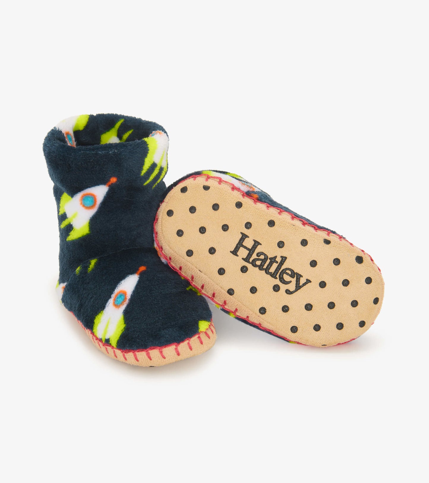 Pantoufles en molleton pour enfant – Voyage en fusée