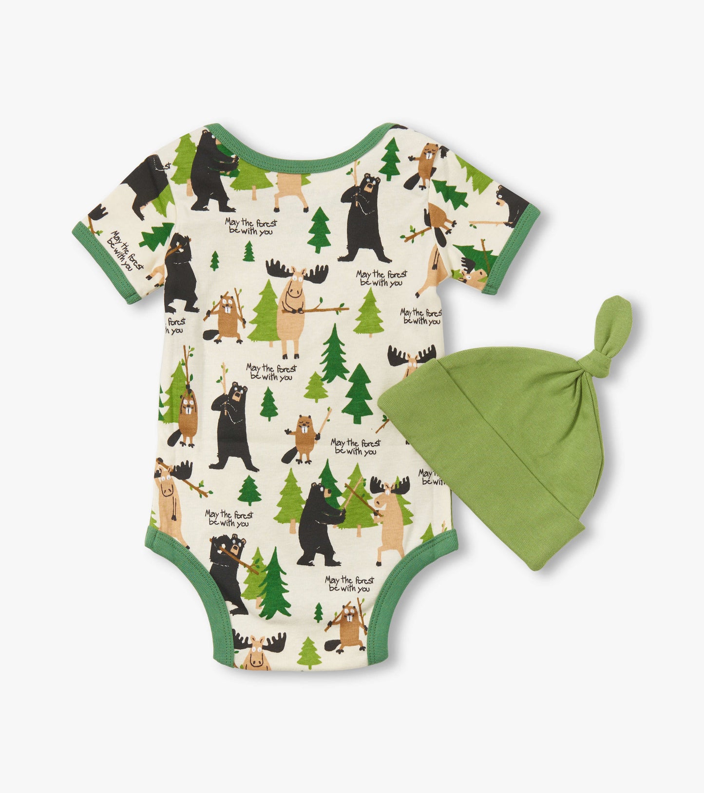 Cache-couche et bonnet – Animaux des bois « May the Forest Be With you »