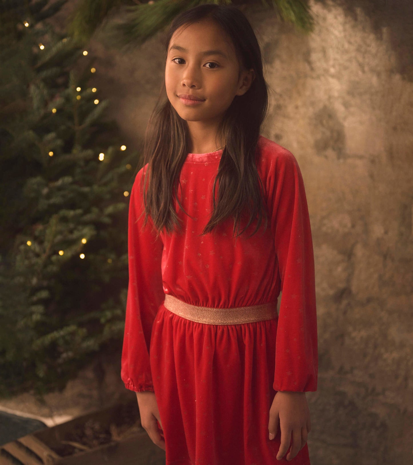 Robe en velours froissé – Étoiles des fêtes