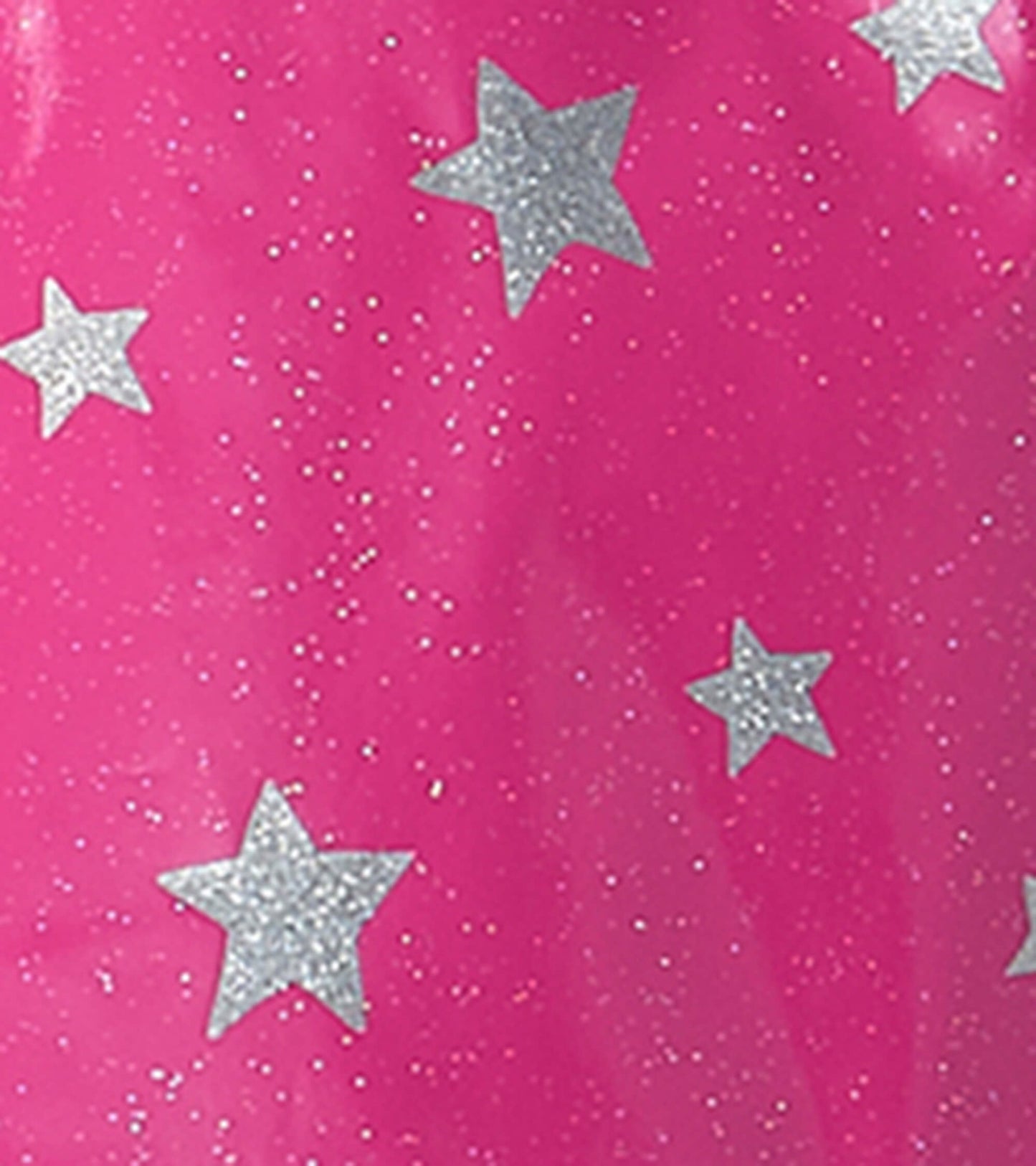 Pink baby raincoat featuring silver glitter stars, ideal for rainy days.