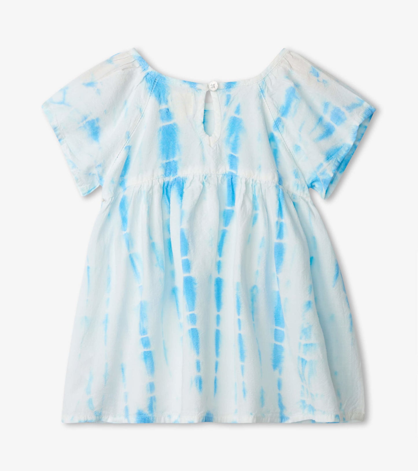 Robe tissée pour bébé – Rayures bleues décolorées