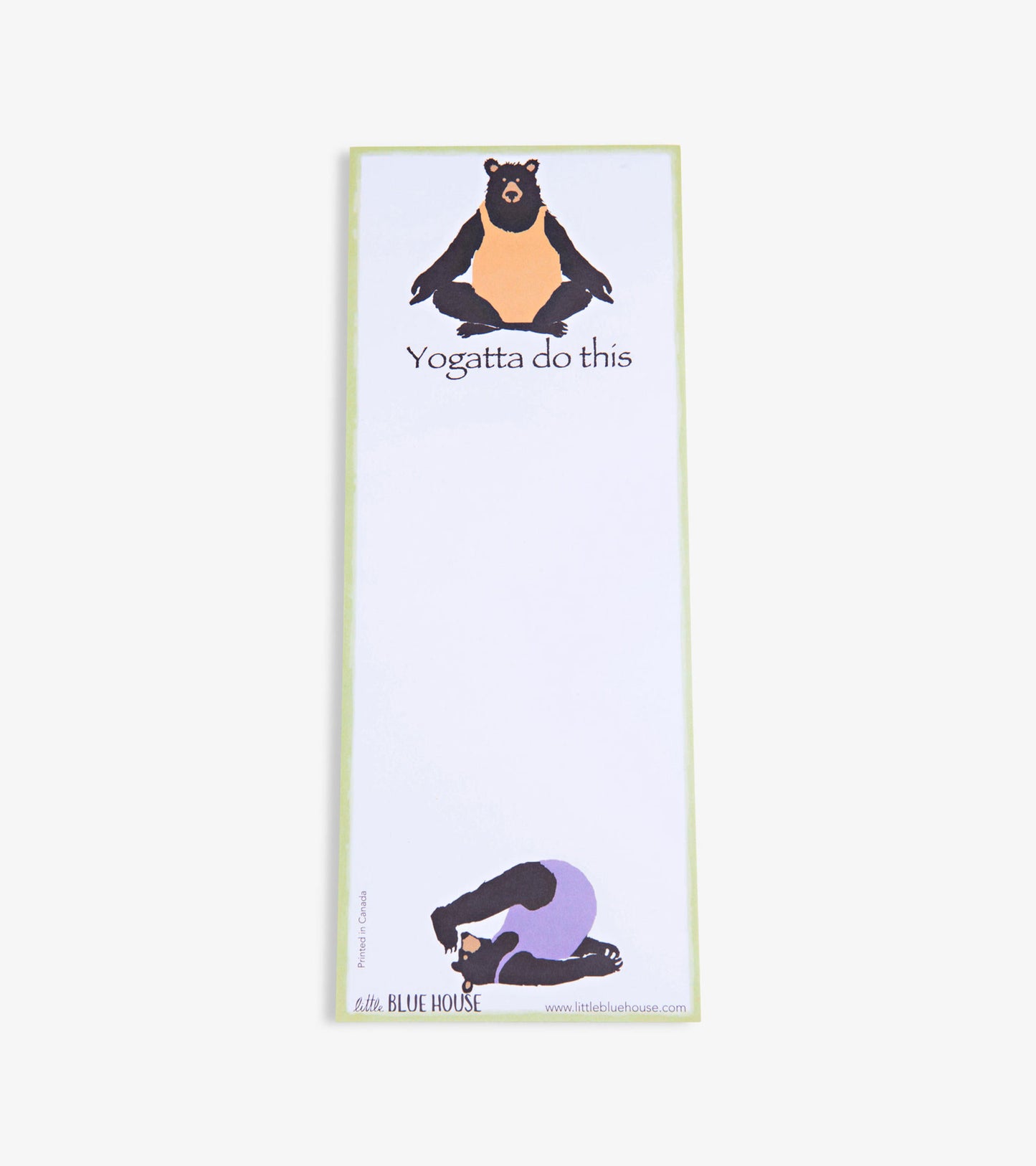 Magnetic notepad featuring a bear illustration and the text "Yogatta do this," with a blank writing area.
