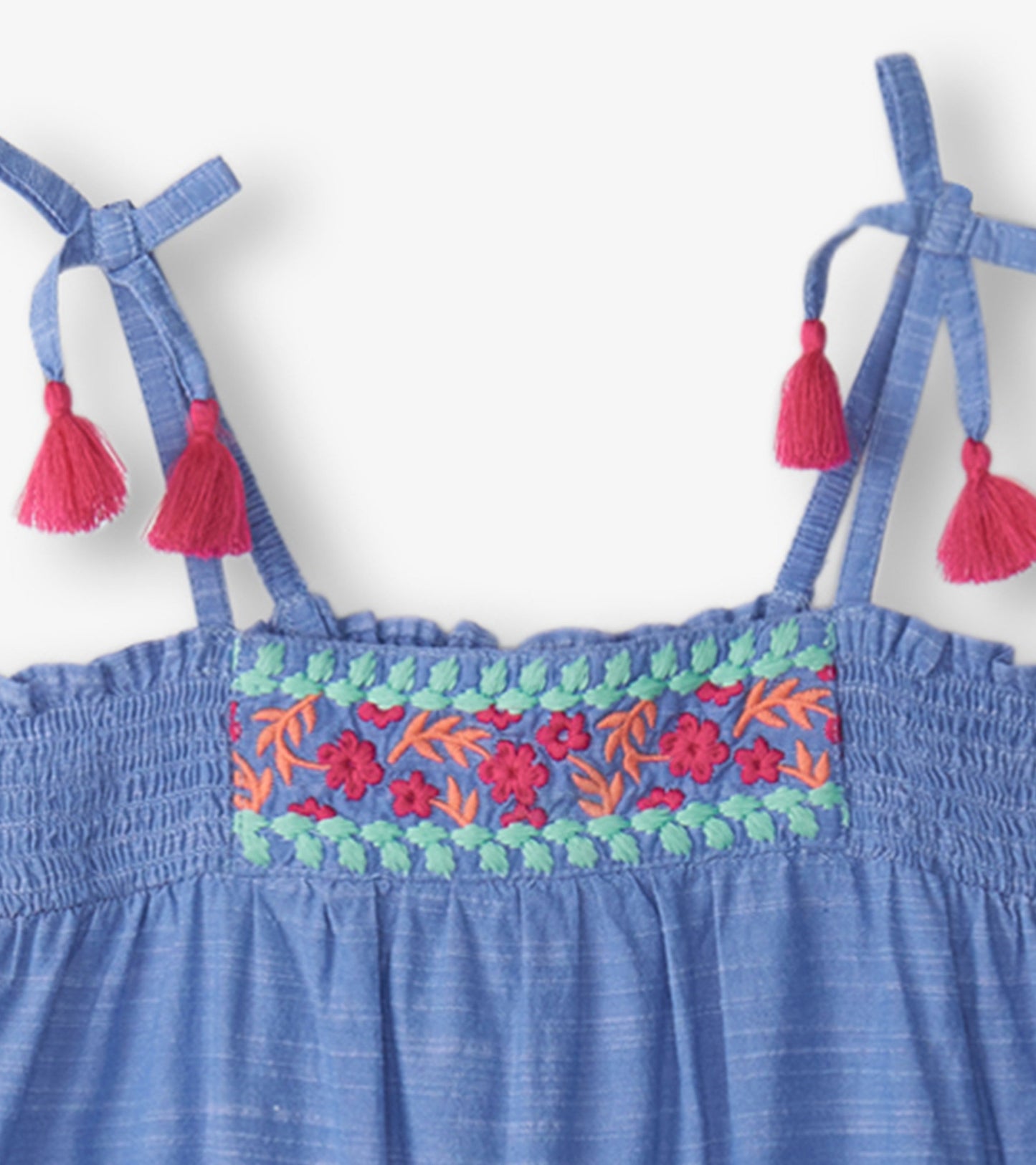 Combipantalon froncé en chambray