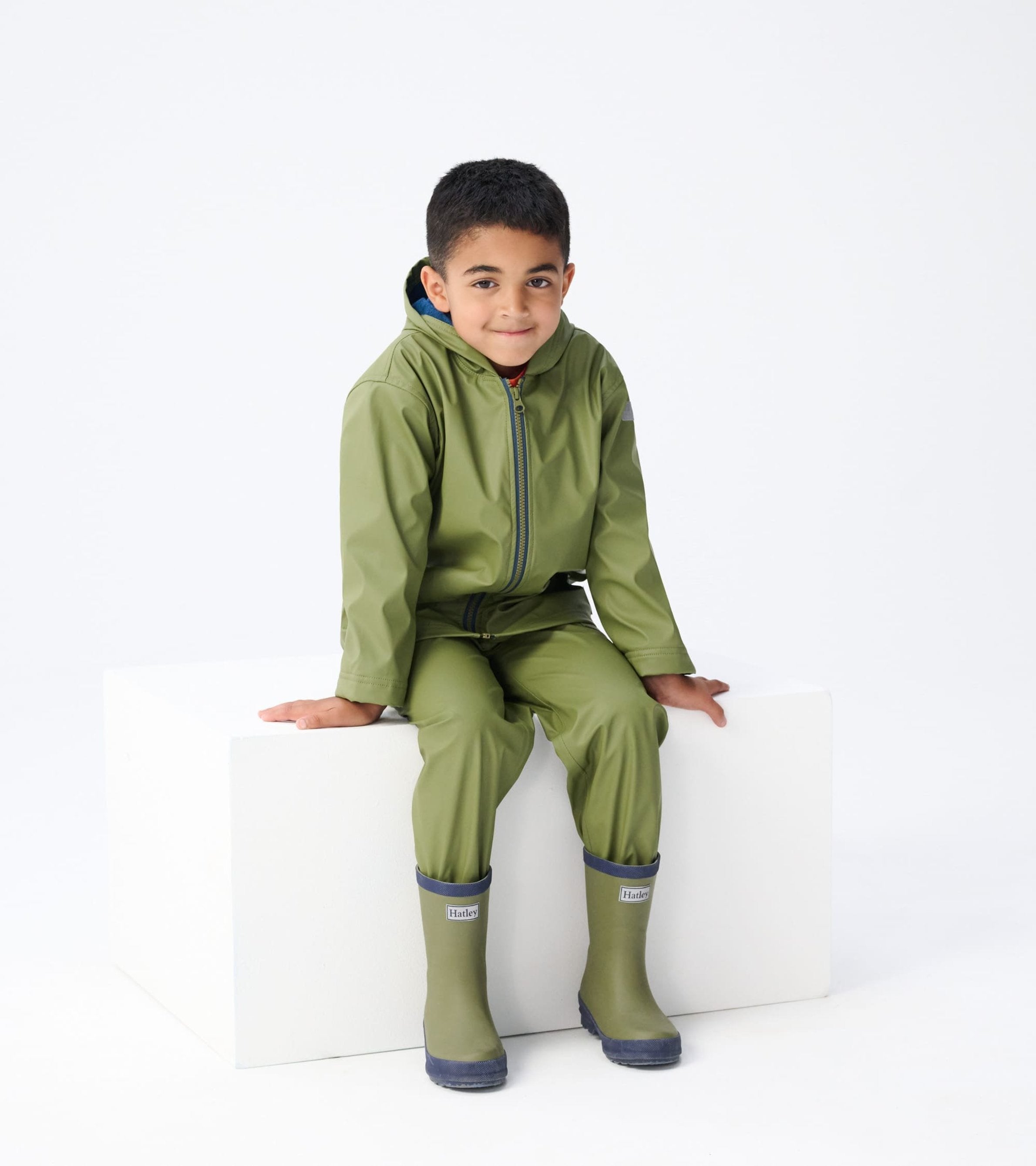 Bottes de pluie au fini mat pour enfant – Vert forêt