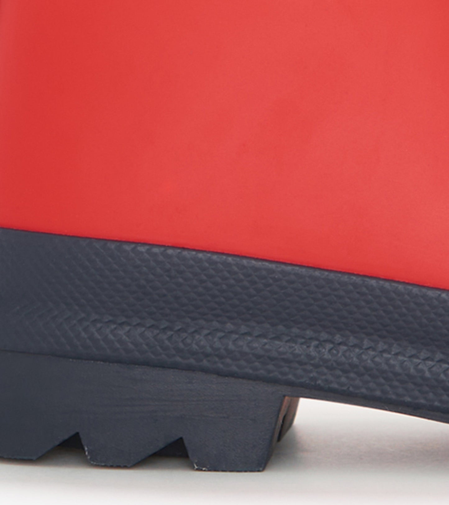 Bottes de pluie au fini mat pour enfant – Rouge avec bordures bleu marine