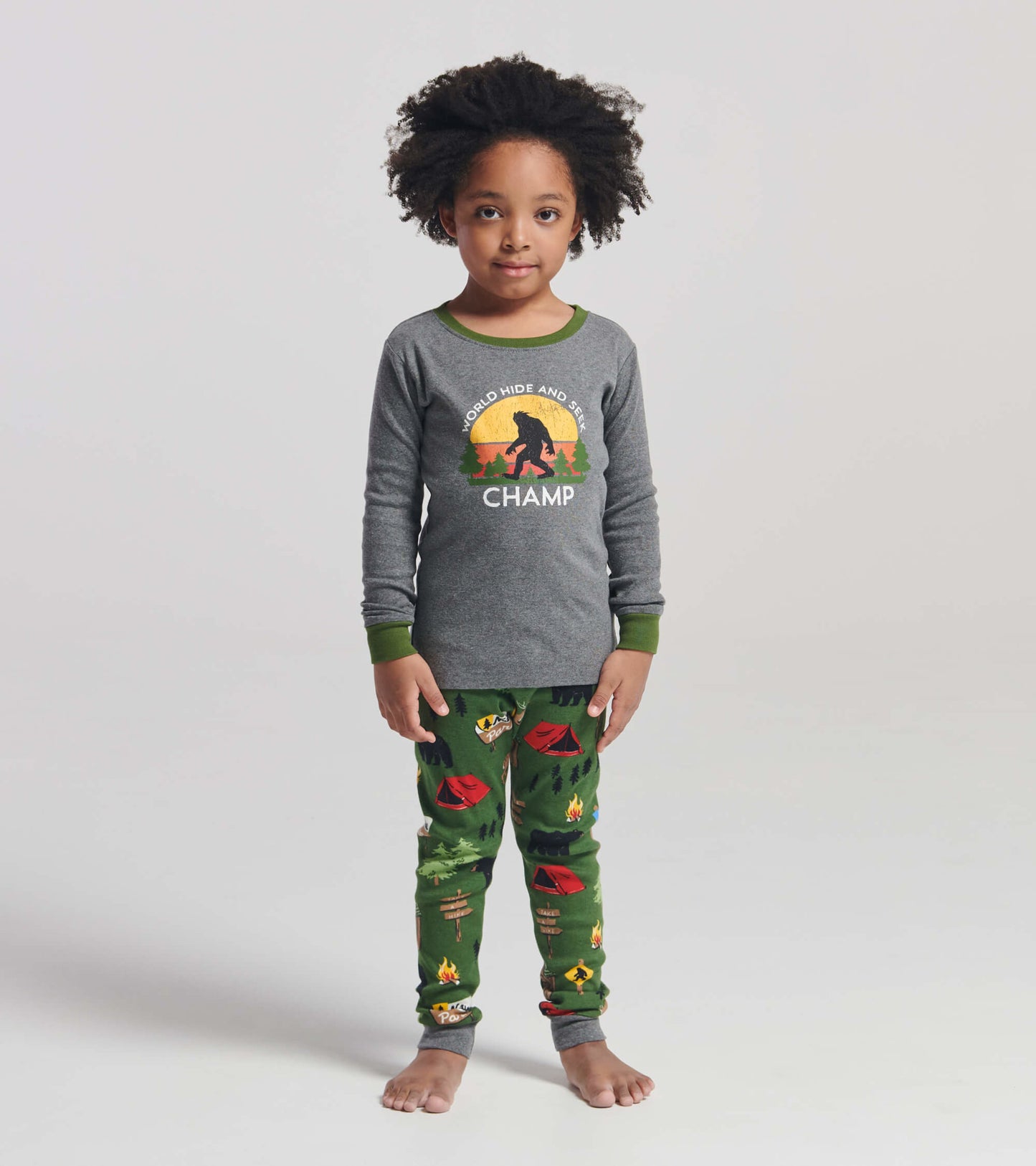 Hide And Seek Kids Appliqué Pajama Set