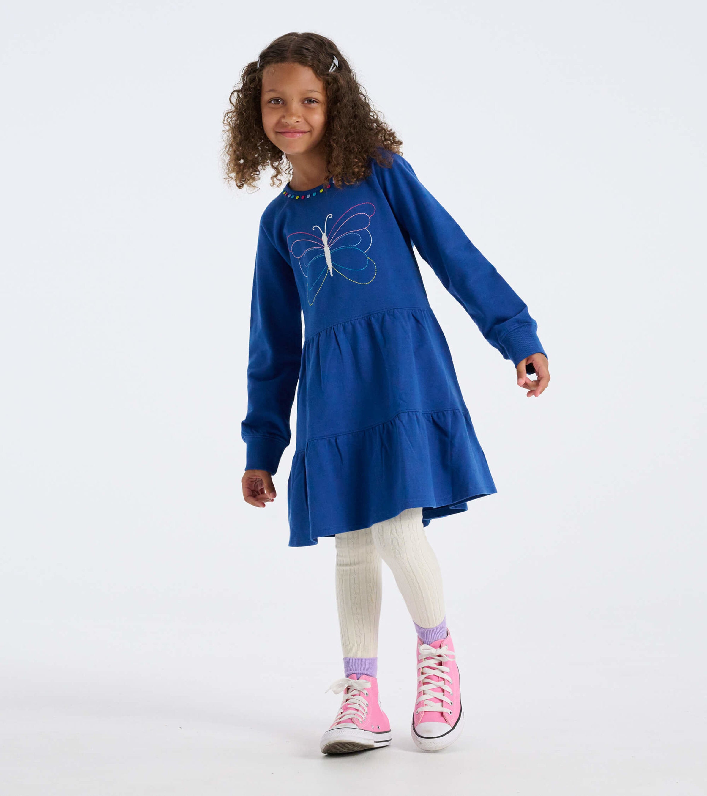 KIDS GATHERED BODICE TIERED MINI DRESS DARLING BUDS main image 1