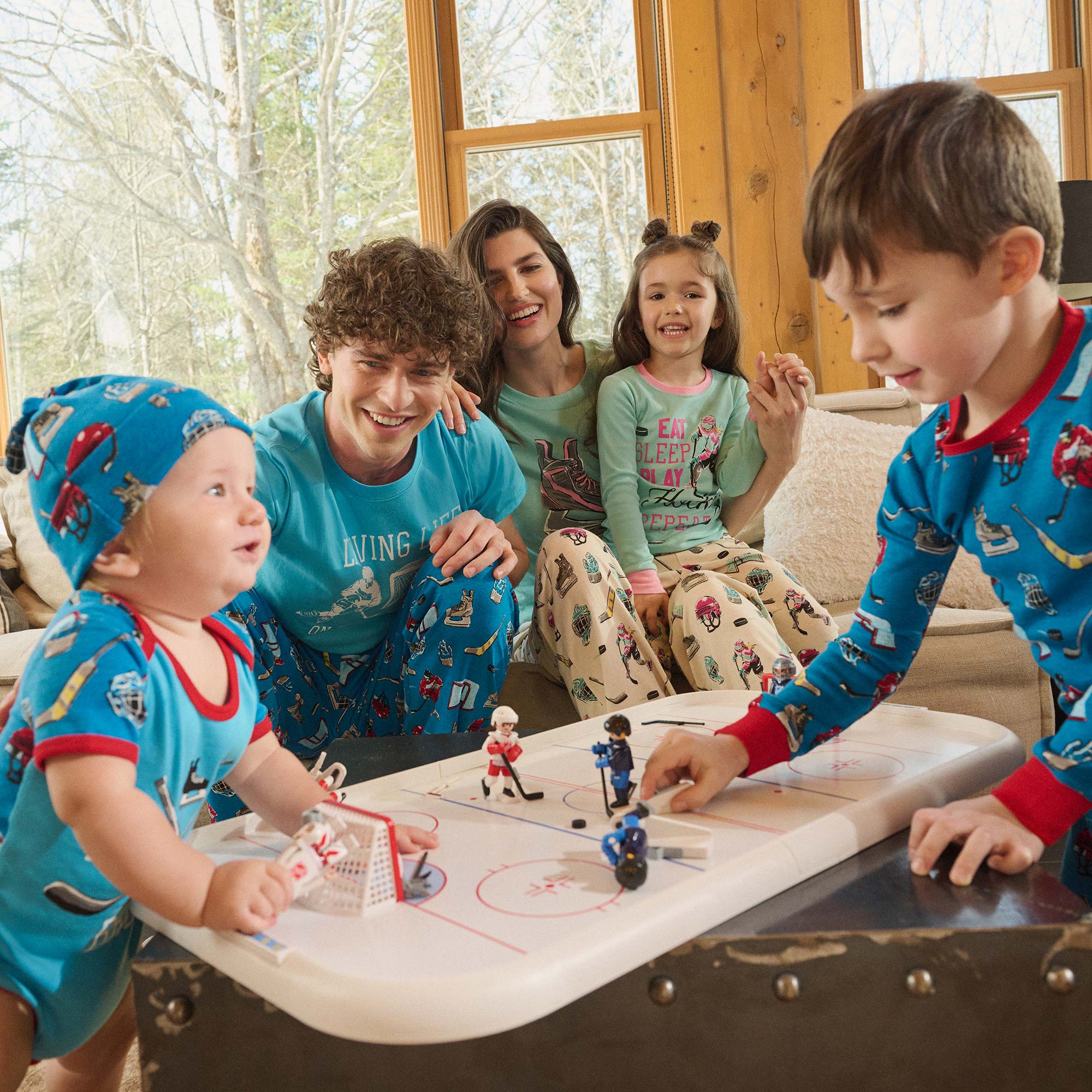 Hockey Night Pajama Family Set