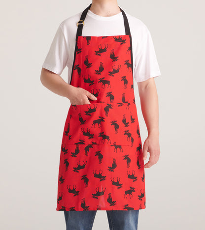 Moose on Red Apron